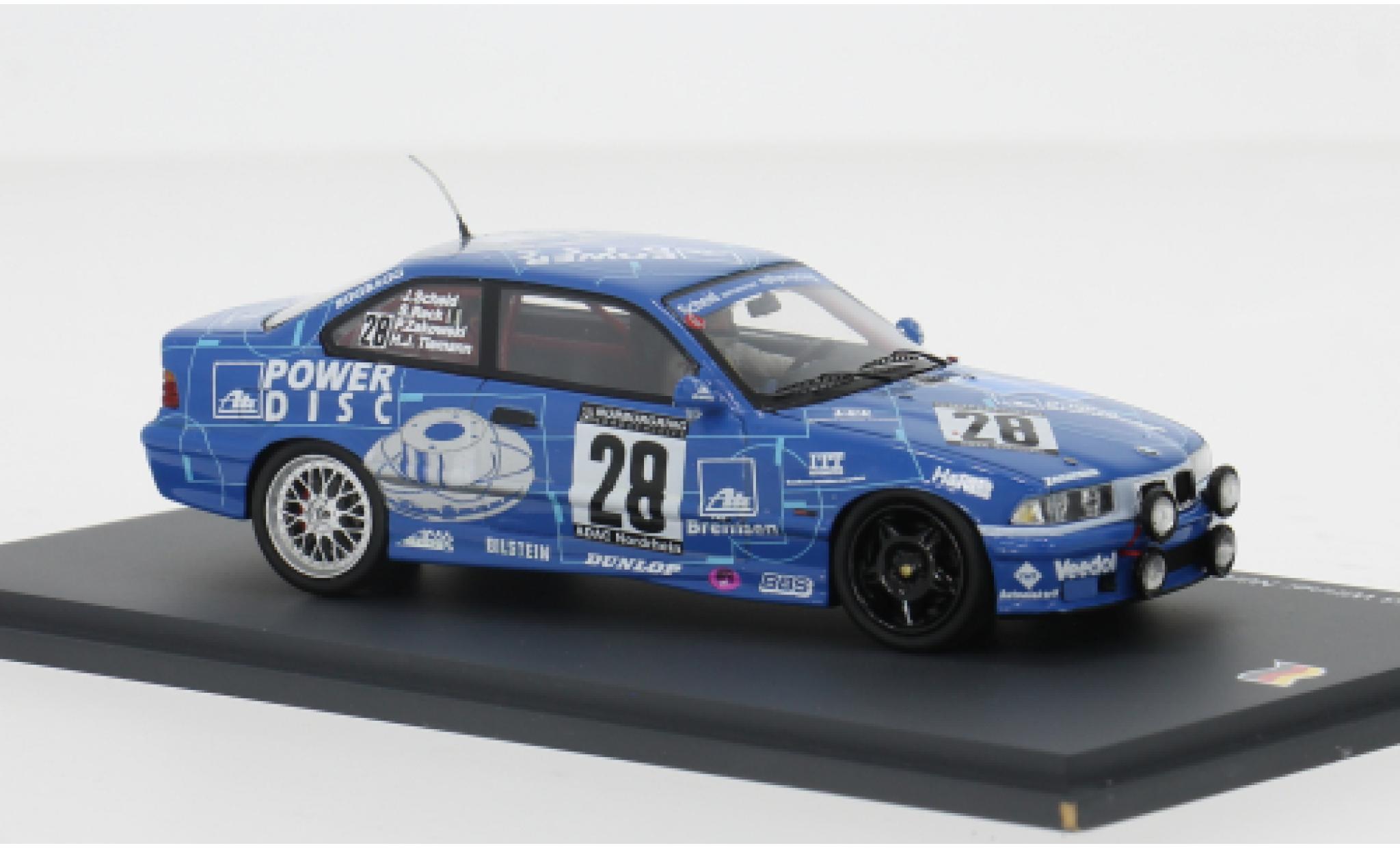 Bmw M3 1/43 Spark (E36) 24h N&uuml;rburgring 1997 #28 1:43 modelauto