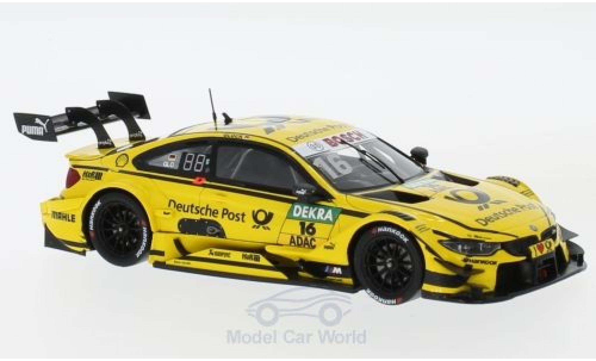 Bmw M4 1/43 Spark DTM No.16 Team RMR Deutsche Post DTM Hockenheim 2017 T.Glock modelauto