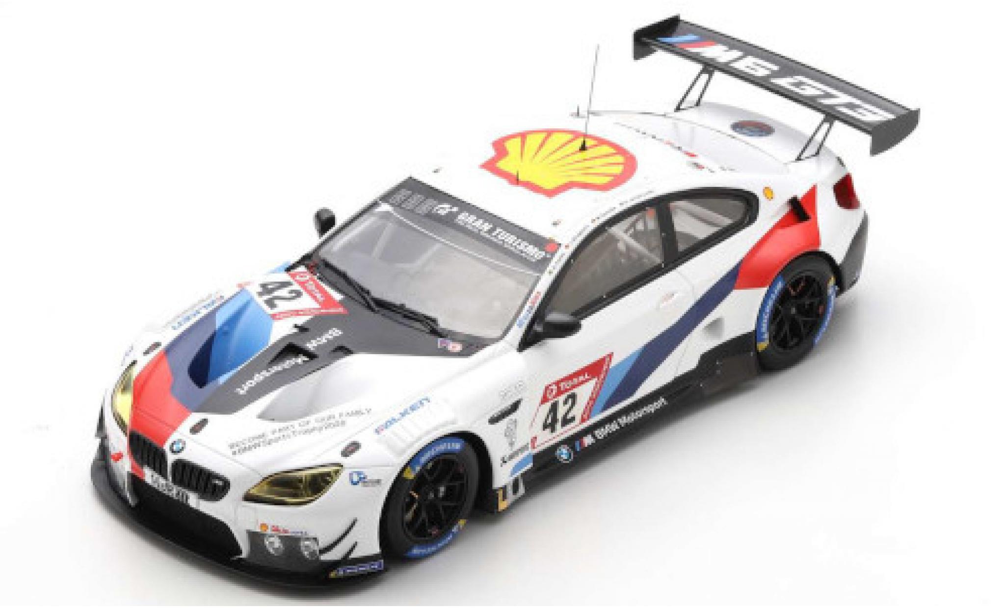 Bmw M6 1/43 Spark GT3 No.42 Team Schnitzer 24h N&uuml;rburgring 2020 A.Farfus/J.Klingmann/M.Tomczyk/S.van le Linde modelauto