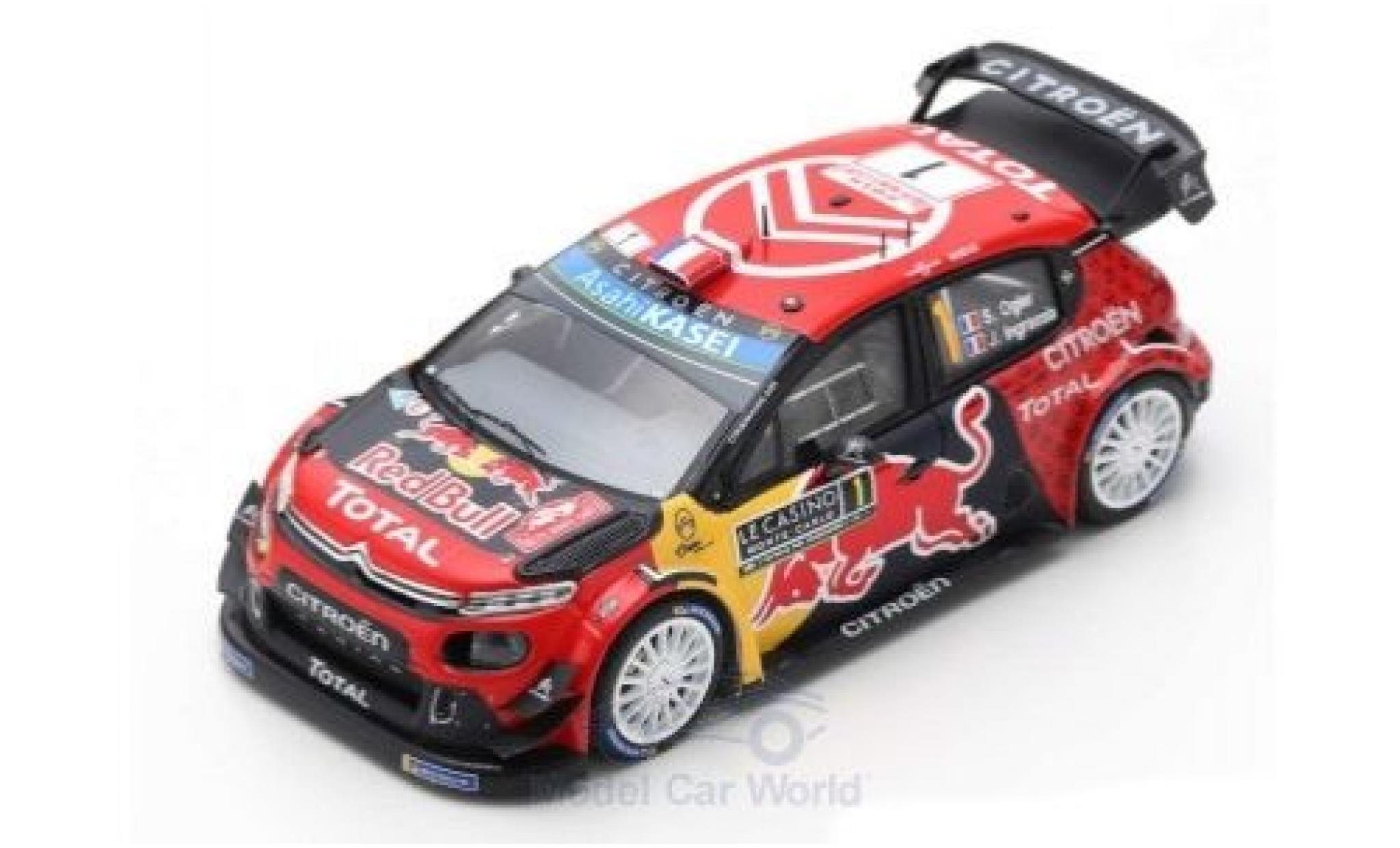 Citroen C3 1/43 Spark WRC No.1 Total WRT Red Bull WRC Rally Monte Carlo 2019 100th victory in WRC by S.Ogier/J.Ingrassia modelauto