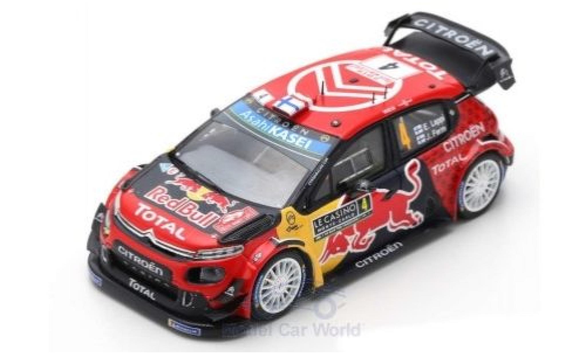 Citroen C3 1/43 Spark WRC No.4 Total WRT Red Bull WRC Rally Monte Carlo 2019 E.Lappi/J.Ferm modelauto