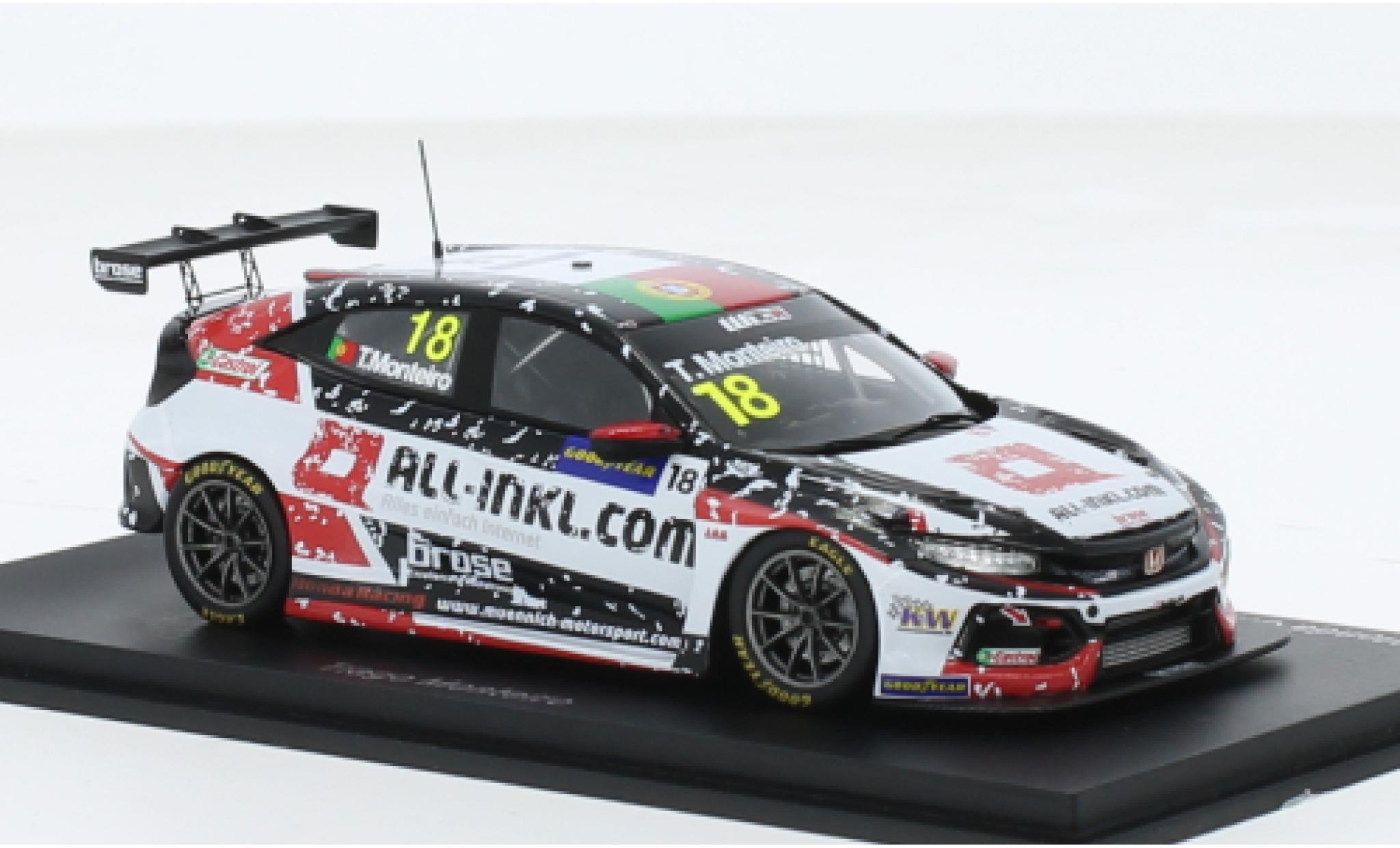 Honda Civic 1/43 Spark Type R TCR No.18 All-Inkl.com M&uuml;nnich Motorsport WTCR Hungaroring 2020 1:43 modelauto