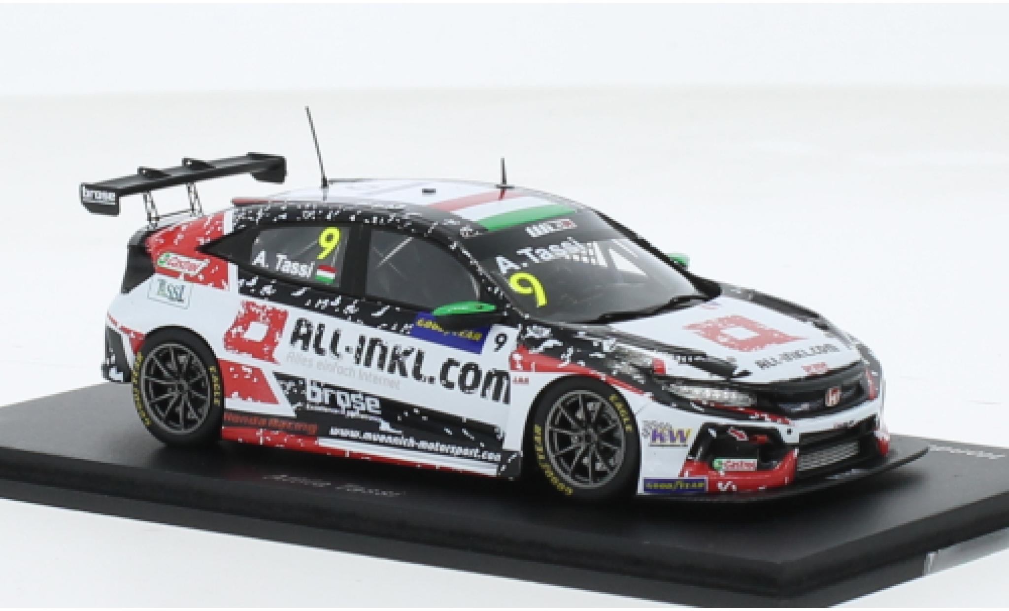 Honda Civic 1/43 Spark Type R TCR No.9 All-Inkl.com M&uuml;nnich Motorsport WTCR N&uuml;rburgring 2020 1:43 modelauto