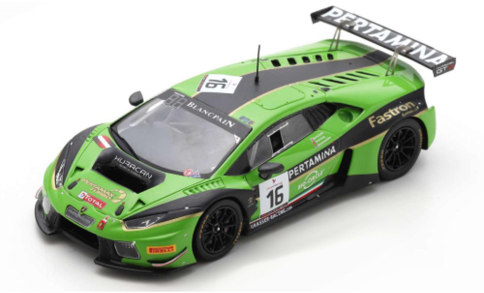 Lamborghini Huracan 1/43 Spark GT3 No.16 GRT Grasser Racing Team 24h Spa 2016 M.Bortolotti/J.Bleekemolen/R.Ineichen modelauto