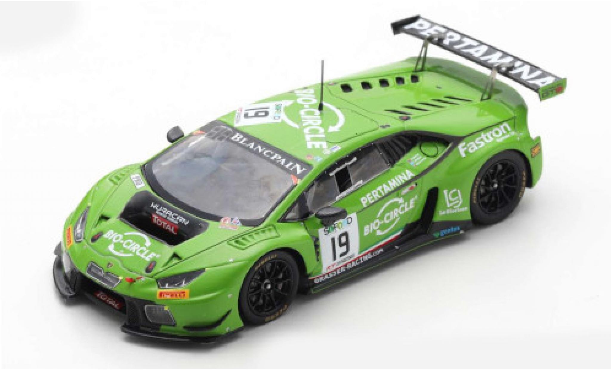 Lamborghini Huracan 1/43 Spark GT3 No.19 GRT Grasser Racing Team 24h Spa Francorchamps 2017 R.Ineichen/R.Giammaria/E.Perez Companc modelauto