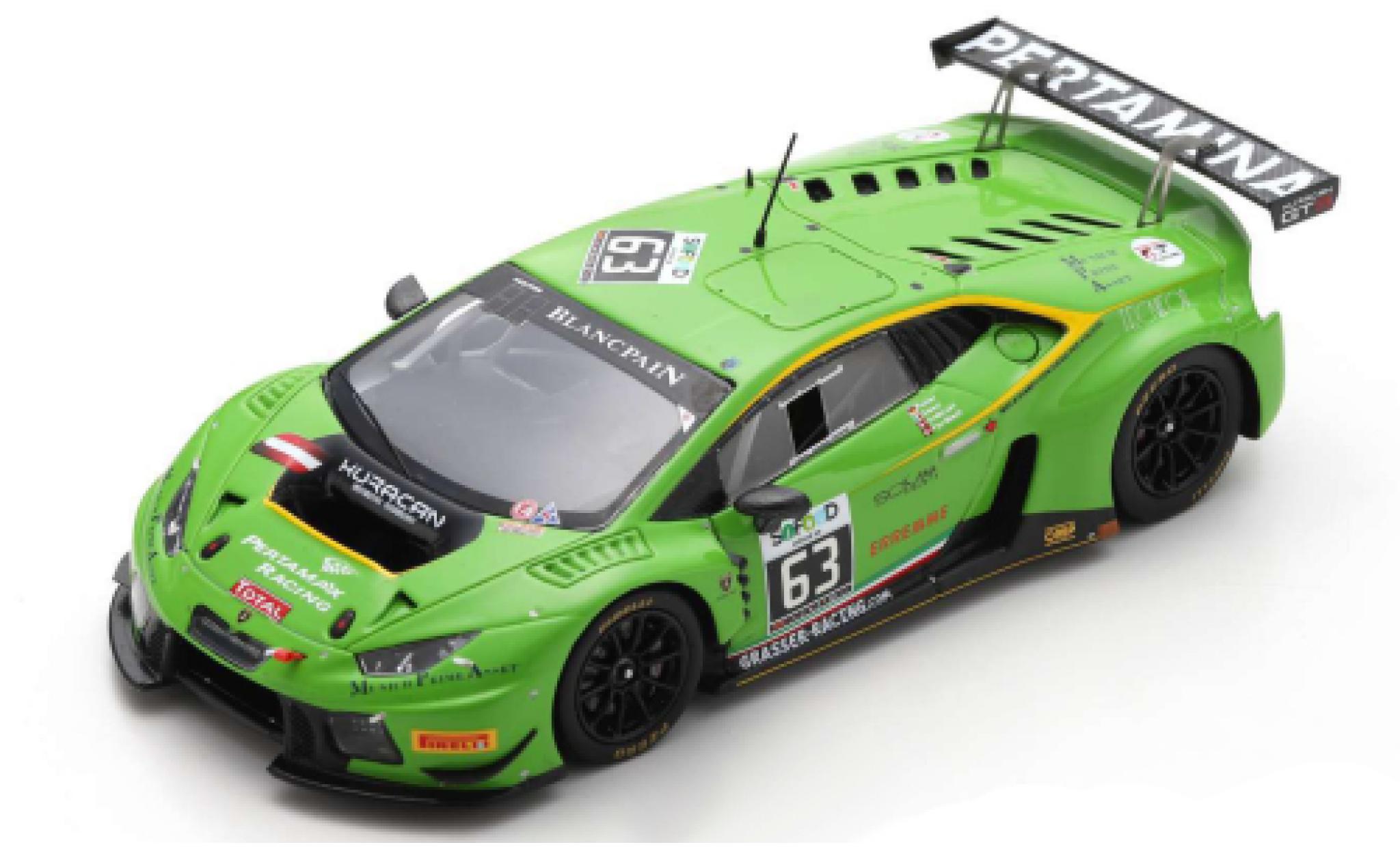 Lamborghini Huracan 1/43 Spark GT3 No.63 GRT Grasser Racing Team 24h Spa 2016 D.Alessi/N.Pohler/A.Fjordbach/D.Andersen modelauto