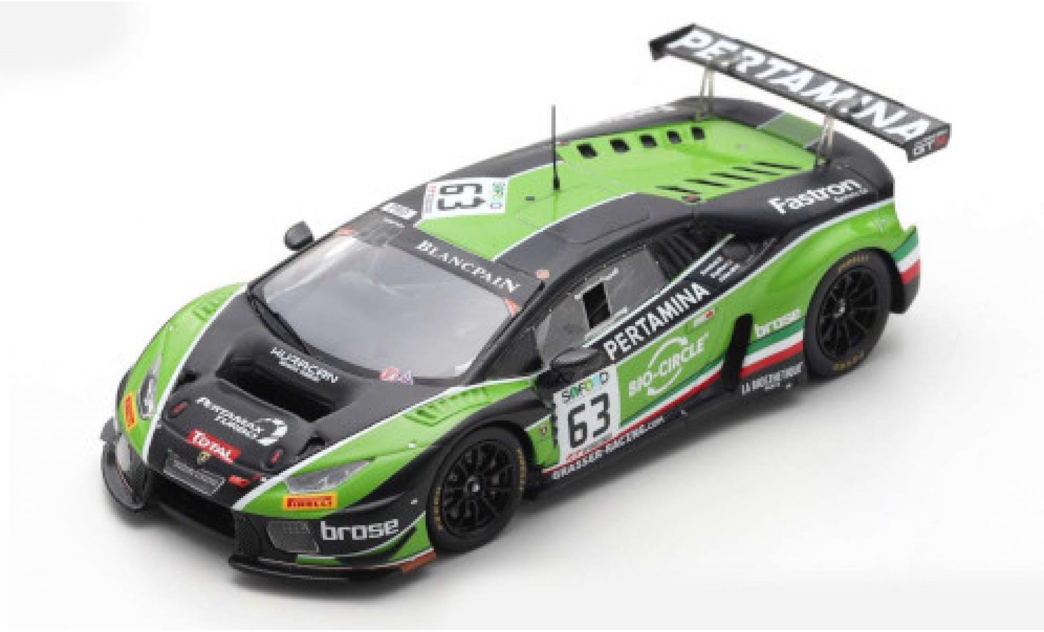 Lamborghini Huracan 1/43 Spark GT3 No.63 GRT Grasser Racing Team 24h Spa 2017 M.Bortolotti/C.Engelhart/A.Caldarelli modelauto