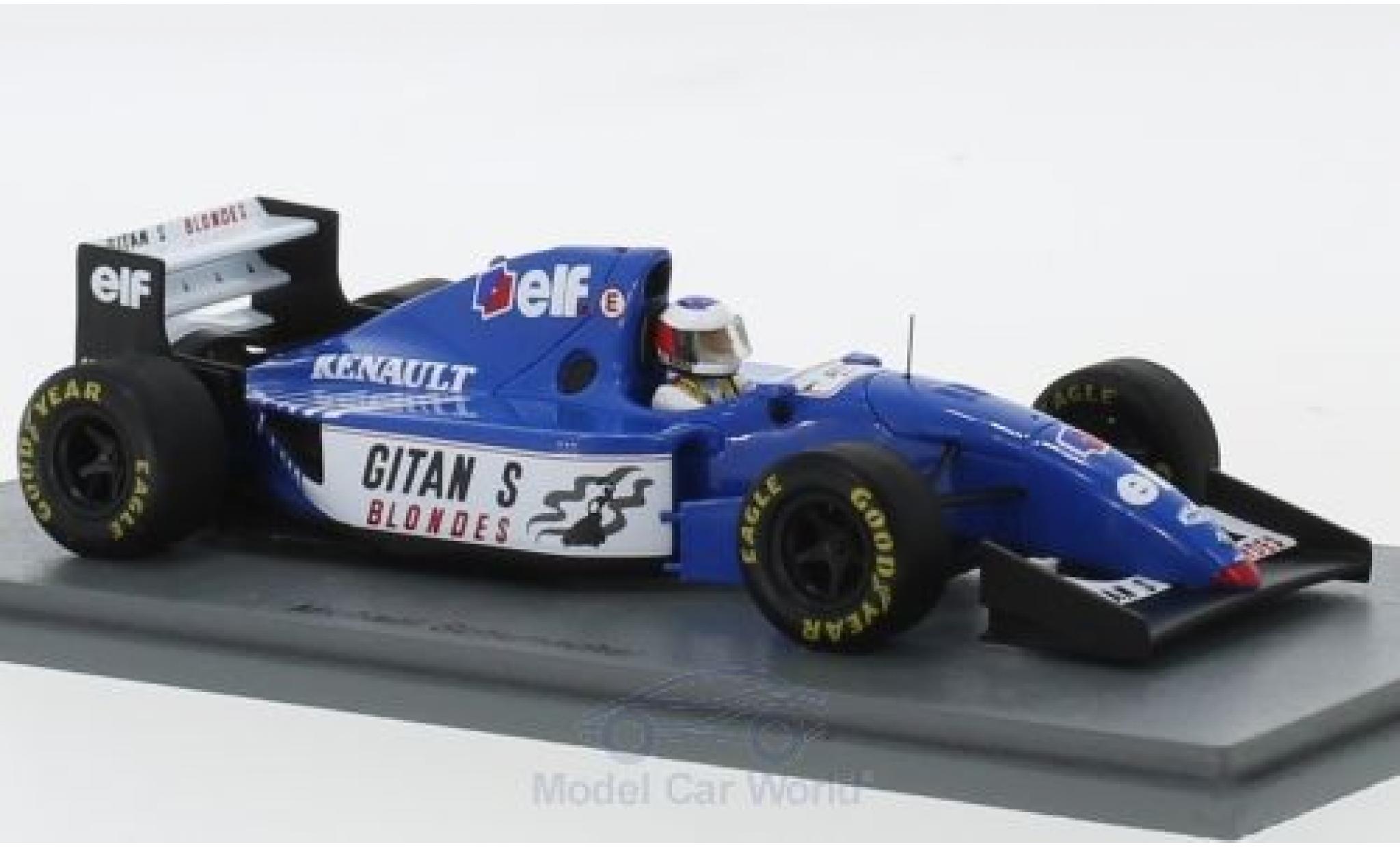 Ligier JS3 1/43 Spark 9B Gitanes Formel 1 Test Estoril 1994 mit Decals M.Schumacher modelauto