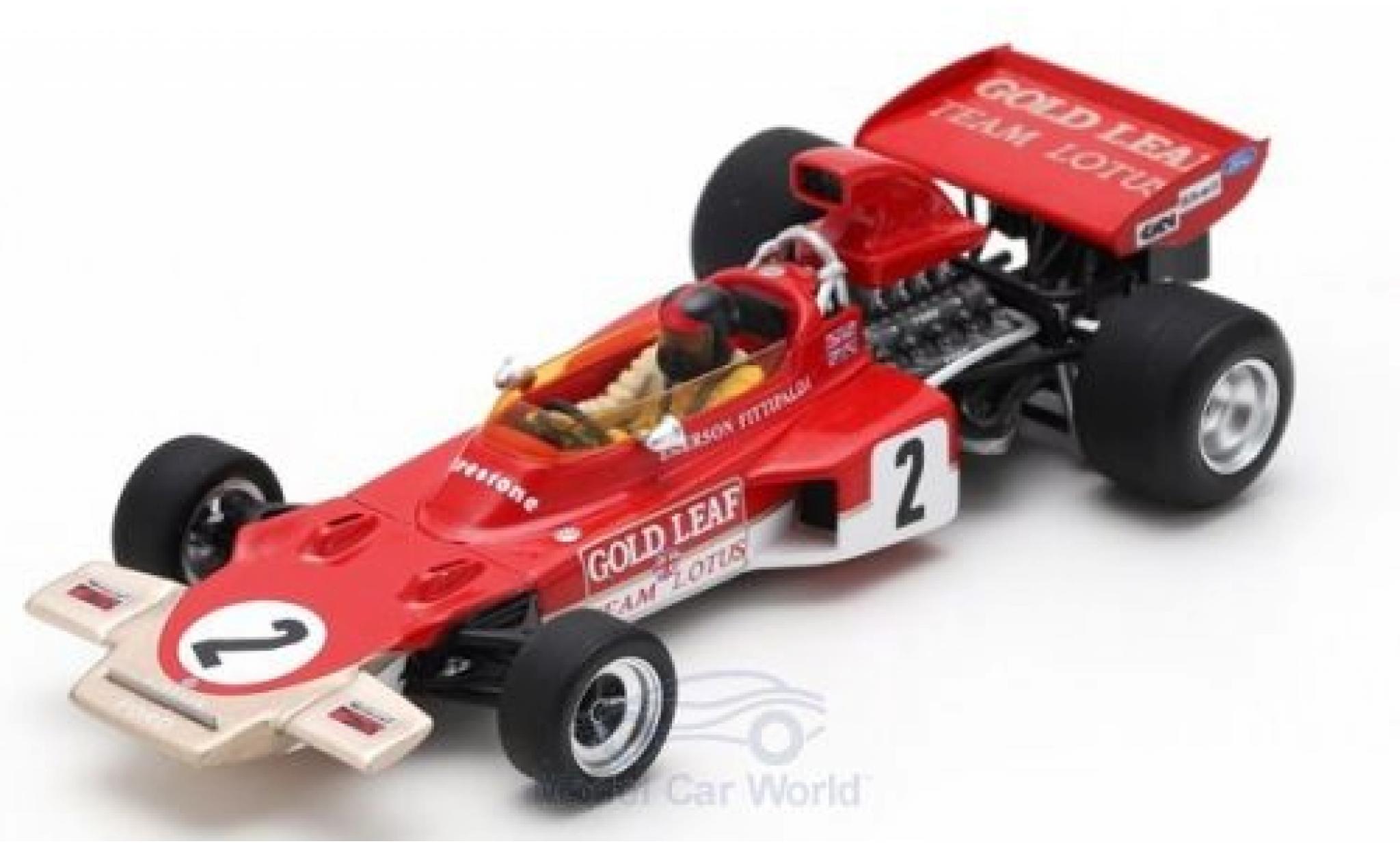 Lotus 72 1/43 Spark D No.2 Gold Leaf Formel 1 GP &Ouml;sterreich 1971 mit Decals E.Fittipaldi modelauto