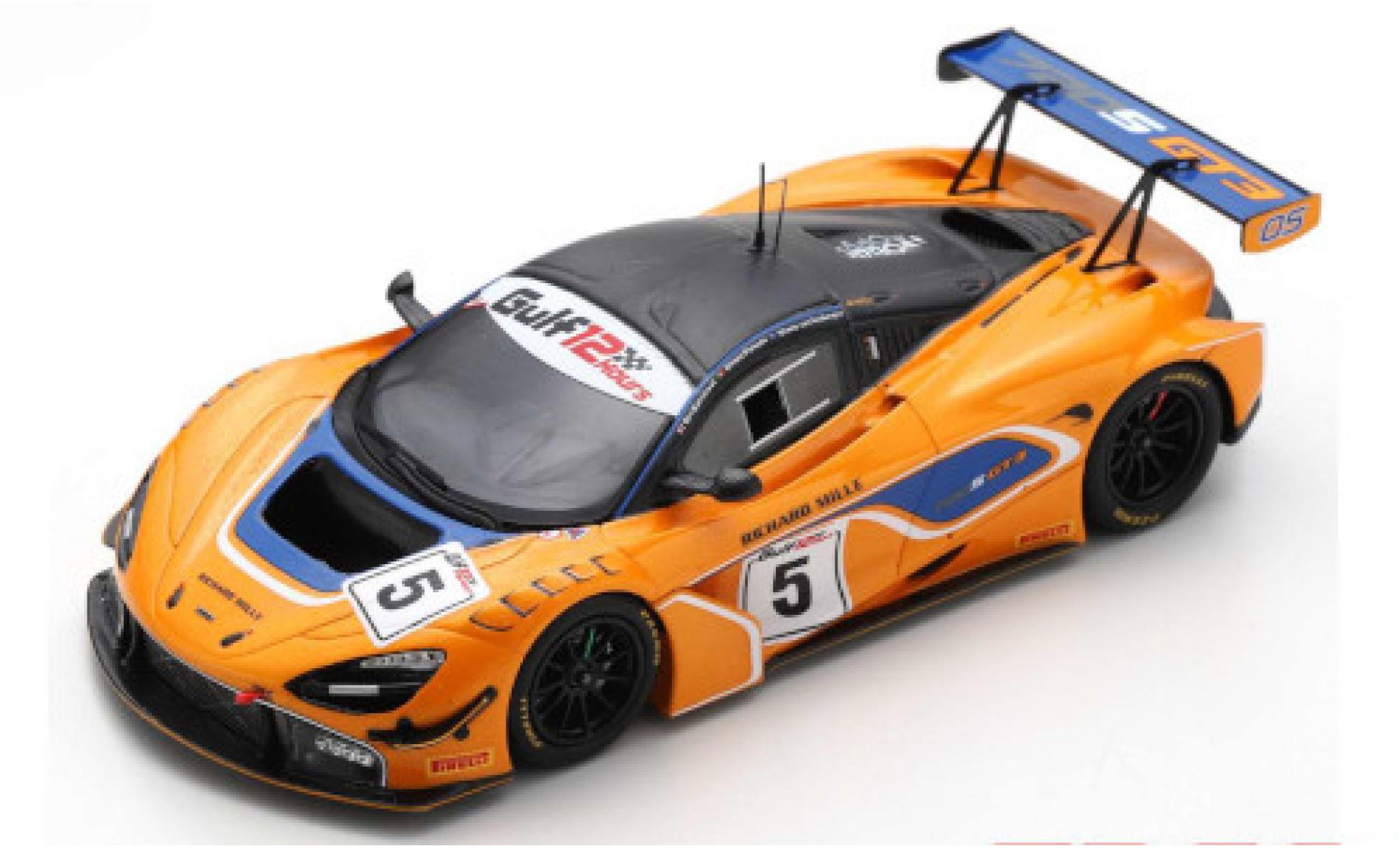 McLaren 720 1/43 Spark S GT3 No.5 12h Gulf 2018 B.Barnicoat/A.Parente/S.van Gisbergen modelauto