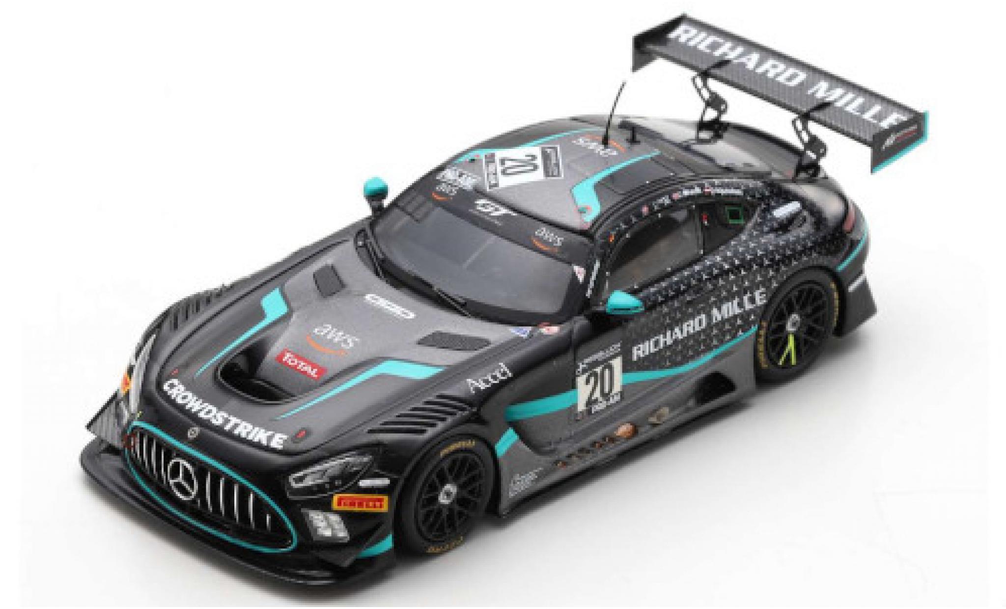 Mercedes AMG GT 1/43 Spark 3 No.20 SPS Automotive Performance Richard Mille 24h Spa 2020 G.Kurtz/V.Pierburg/D.Baumann/C.Braun modelauto