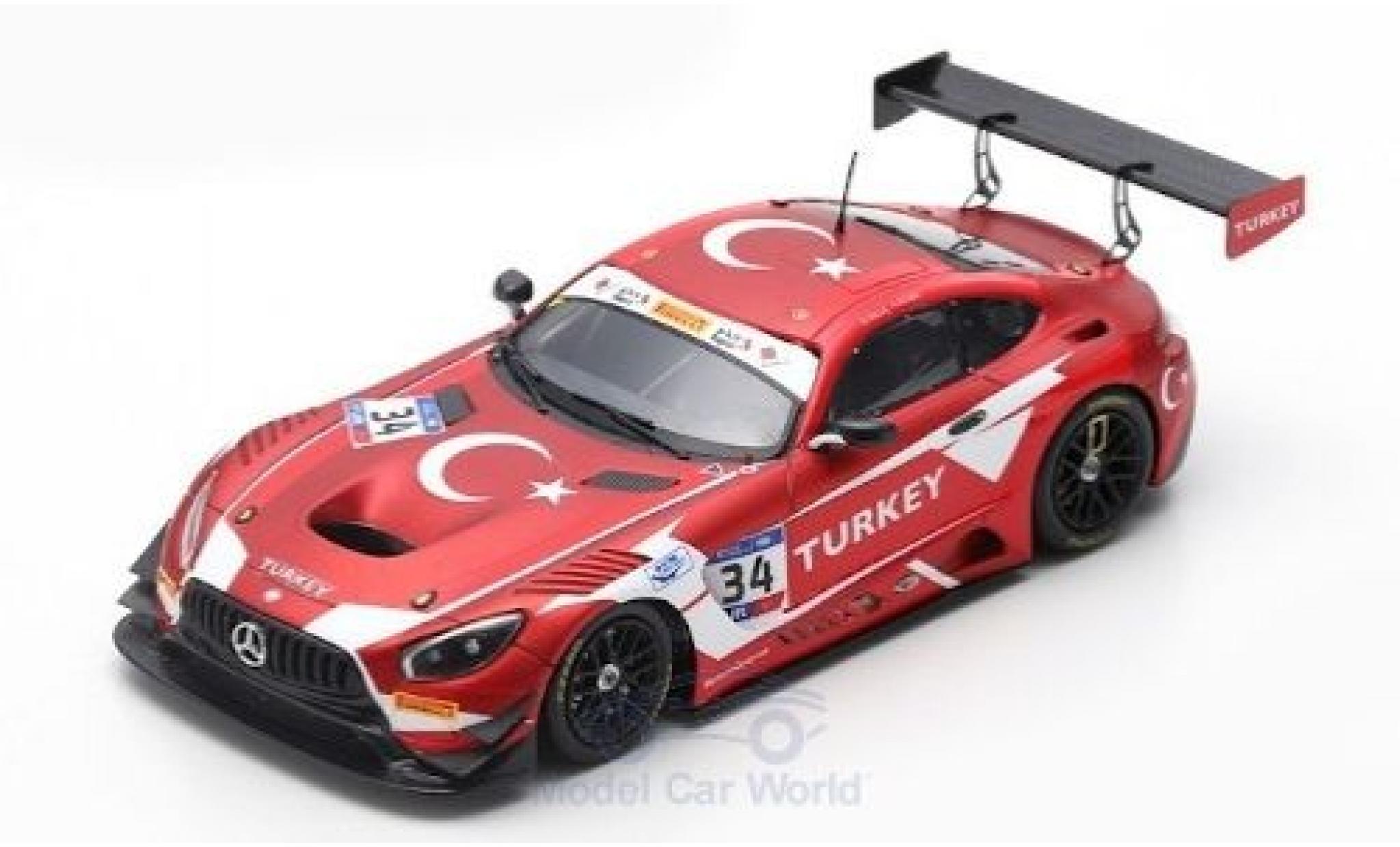 Mercedes AMG GT 1/43 Spark 3 No.34 RAM Racing FIA GT Nations Cup Bahrain 2018 Team Turkey S.Yoluc/A.G&uuml;ven modelauto