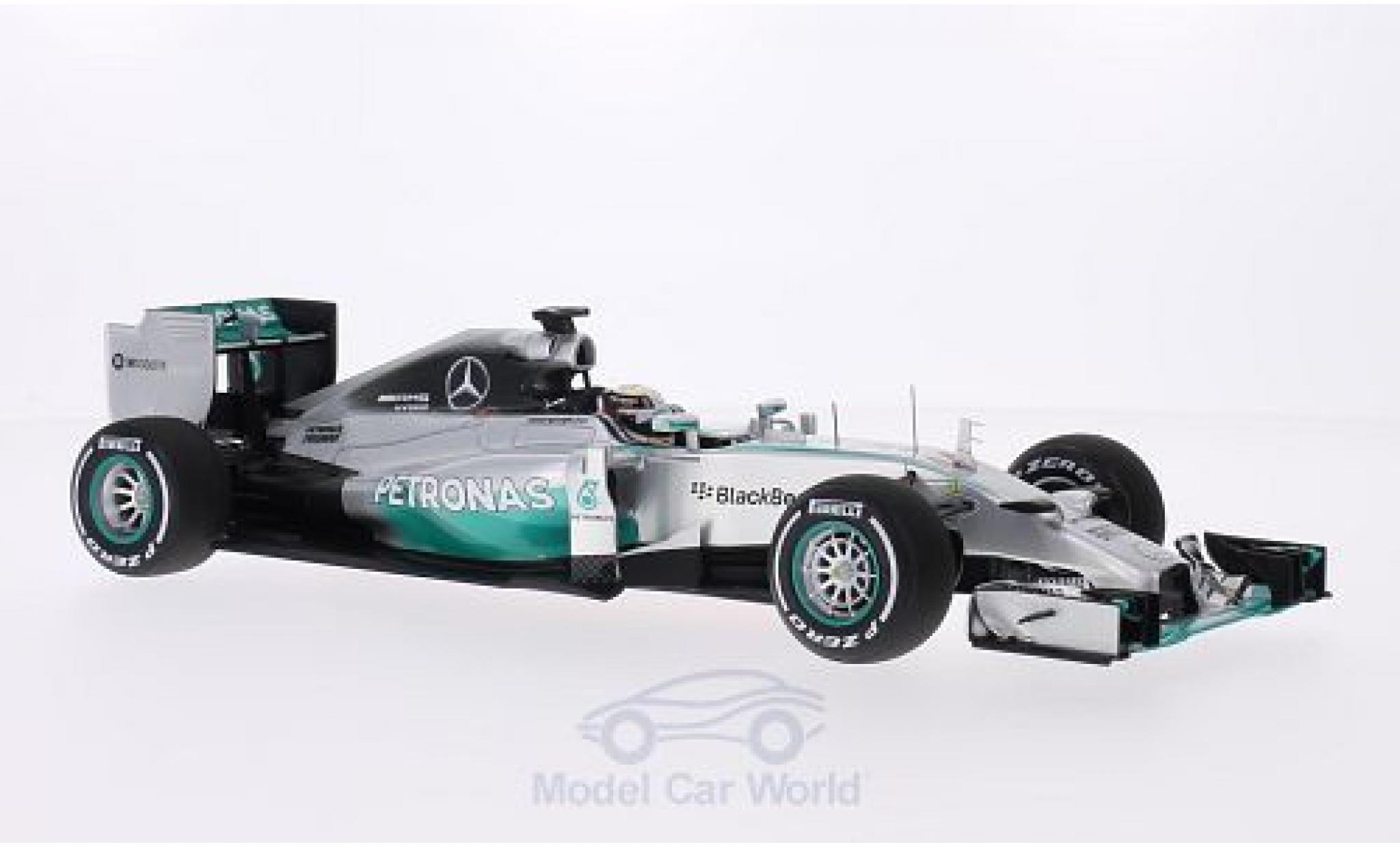 Mercedes F1 1/18 Spark W05 No.44 Petronas Formel 1 GP Gro&szlig;britannien 2014 inklusive Figur L.Hamilton ohne Vitrine modelauto
