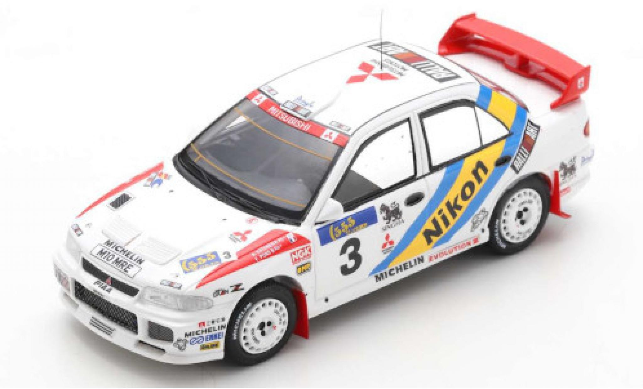 Mitsubishi Lancer 1/43 Spark Evolution III No.3 Marlboro Rallye Hong Kong - Peking 1995 mit Decals A.Vatanen/F.Pons modelauto