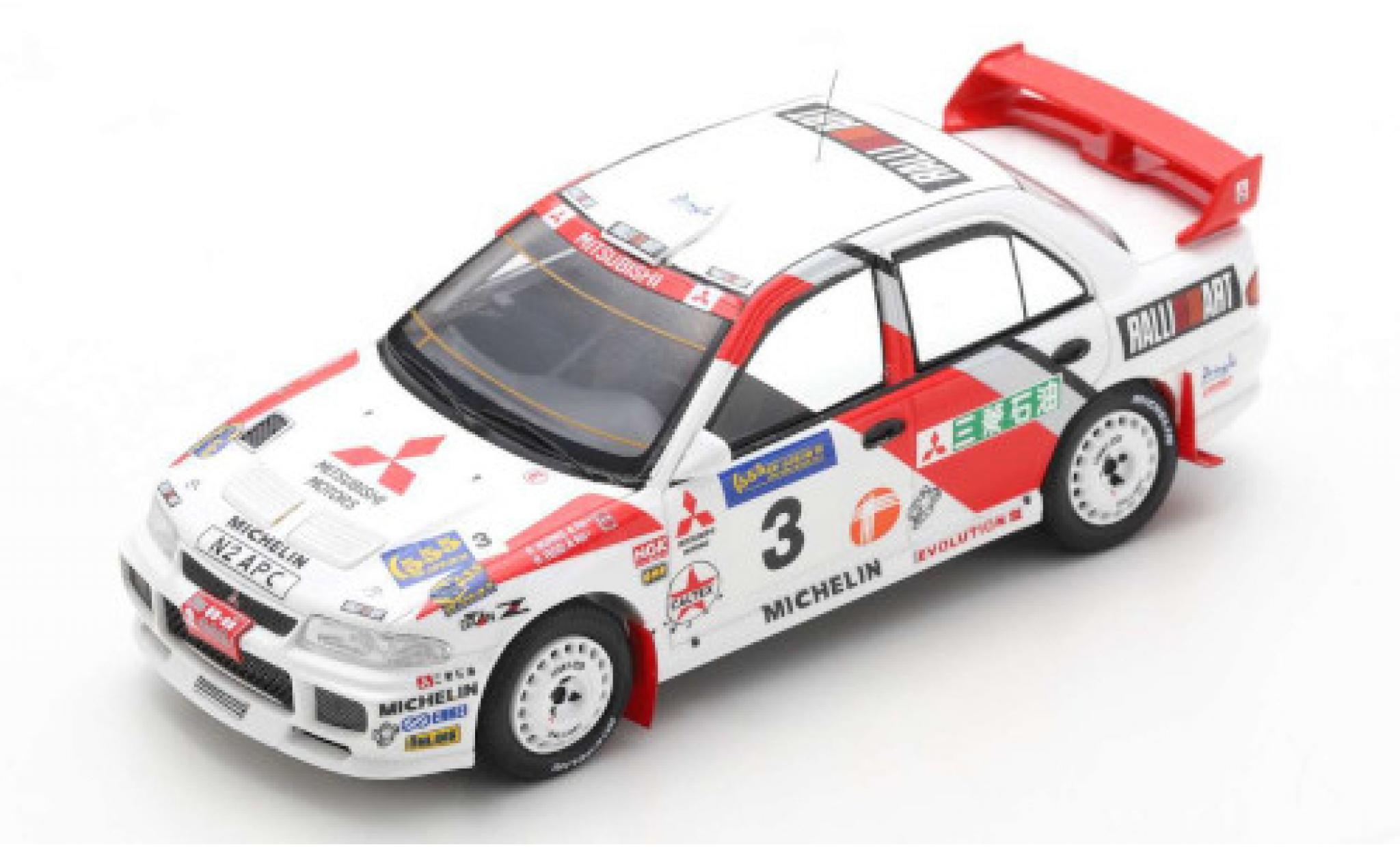 Mitsubishi Lancer 1/43 Spark Evolution III No.3 Rallye Hong Kong - Peking 1996 R.Burns/R.Reid modelauto