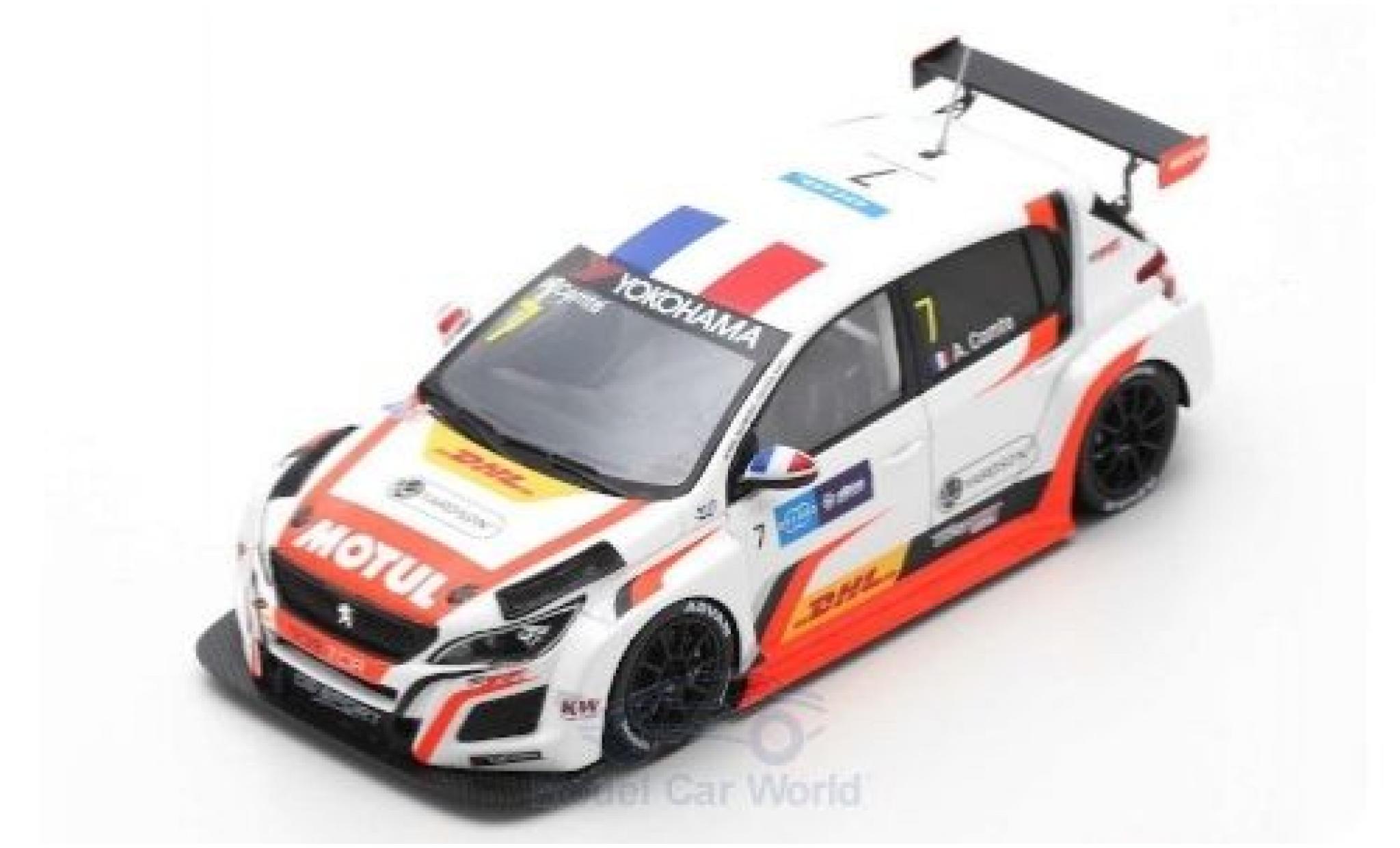 Peugeot 308 1/43 Spark TCR No.7 DG Sport Competition Race WTCR Macau Guia Race 2018 A.Comte modelauto