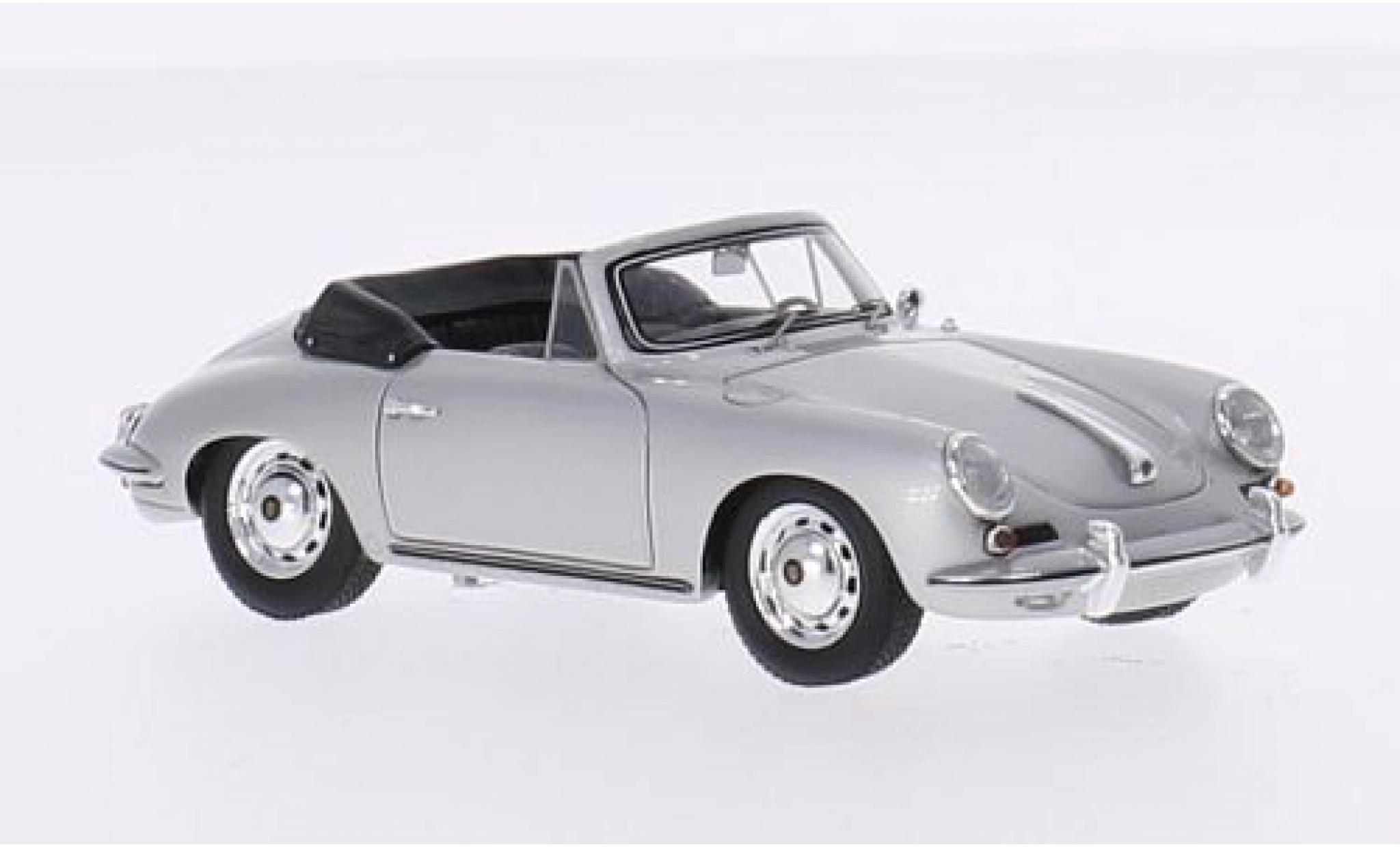 Porsche 356 1/43 Spark Carrera 2 Cabriolet grijs Verdeck ougroen modelauto