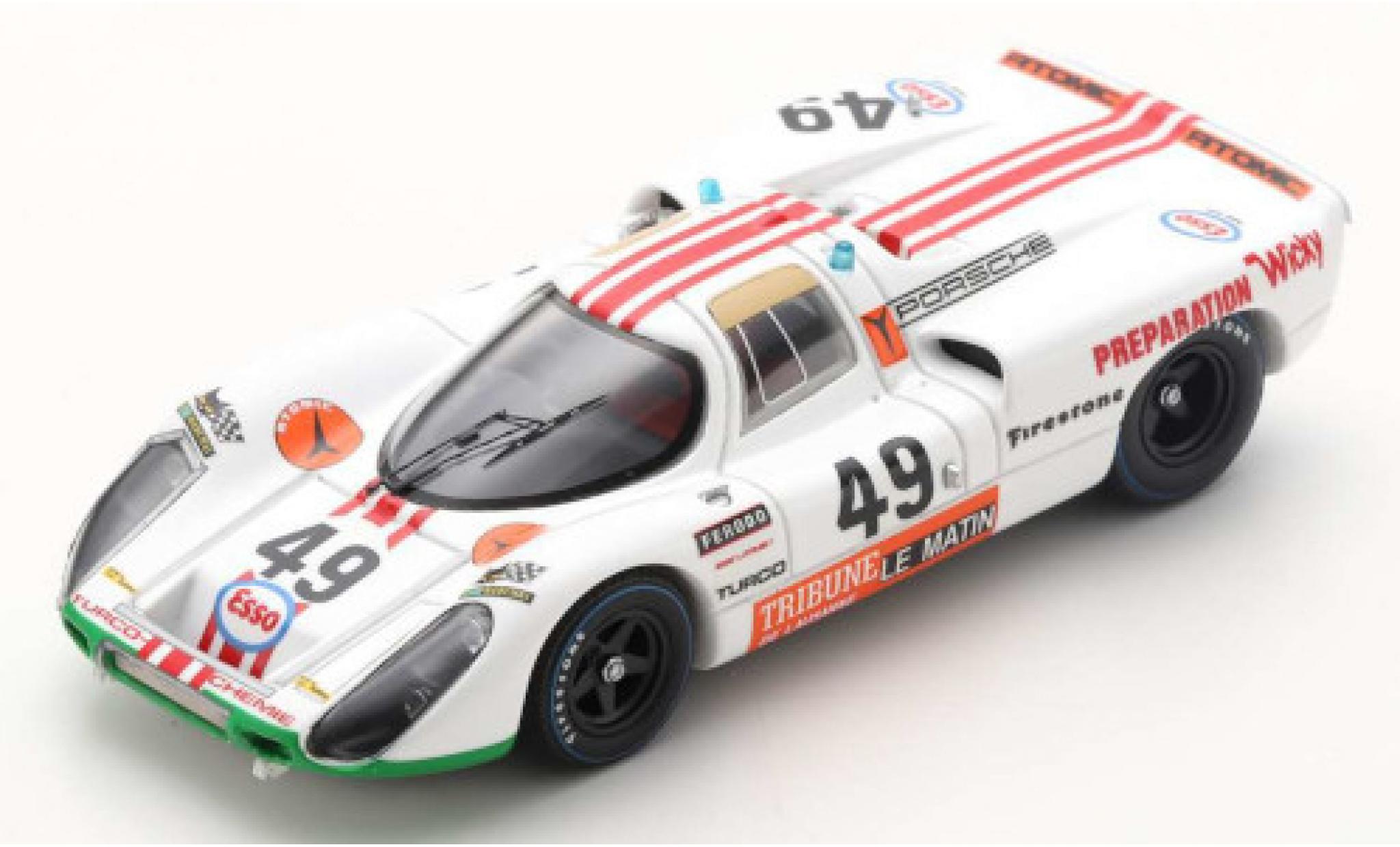 Porsche 907 1/43 Spark RHD No.49 24h Le Mans 1971 W.Brun/P.Mattli modelauto