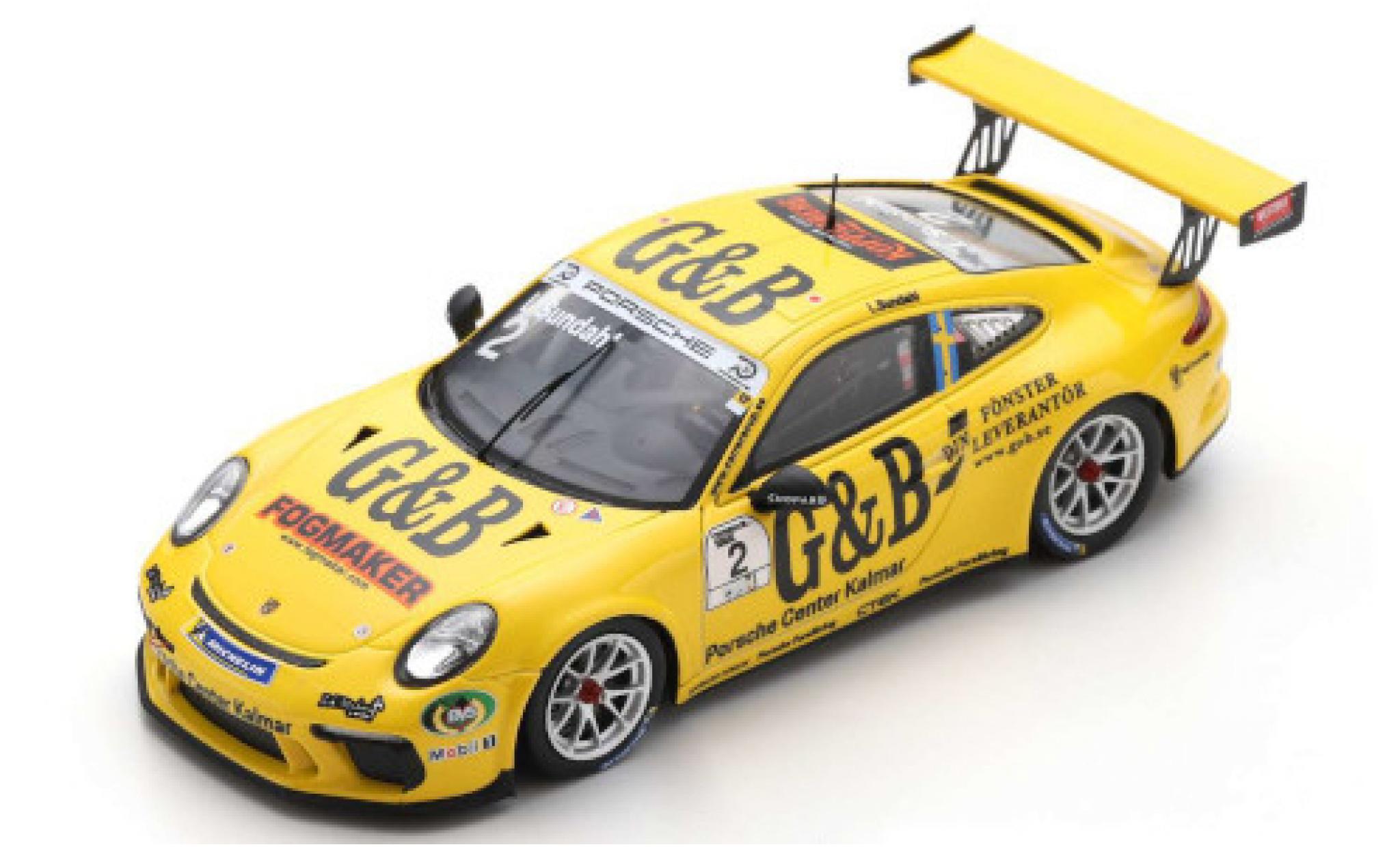 Porsche 991 GT3 Cup 1/43 Spark 911 () GT3 Cup No.2 Carrera Cup Scandinavia 2018 L.Sundahl modelauto