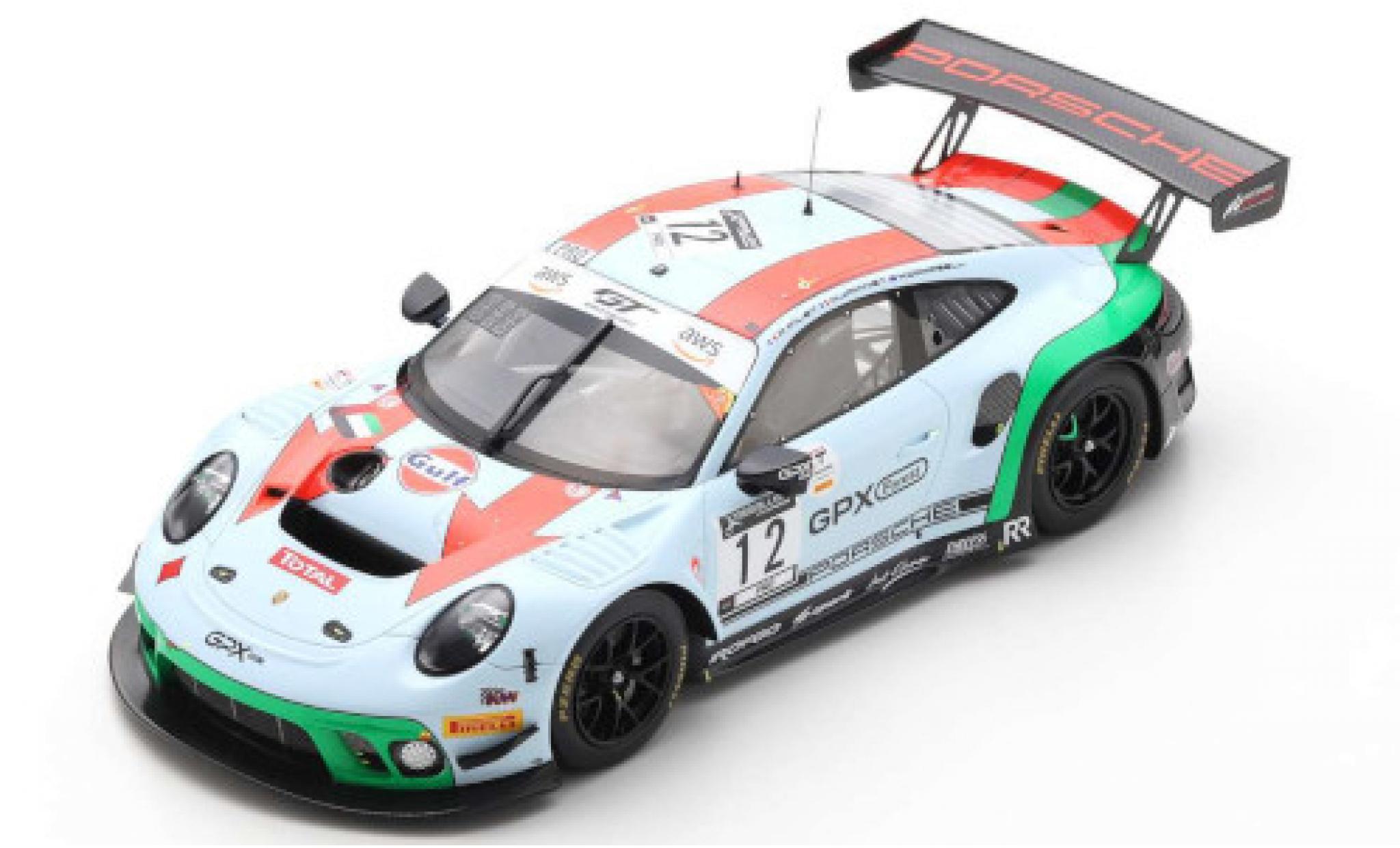 Porsche 992 GT3 R 1/18 Spark 911 (991) GT3 R No.12 GPX Racing Gulf 24h Spa 2020 M.Campbell/P.Pilet/M.Jaminet modelauto