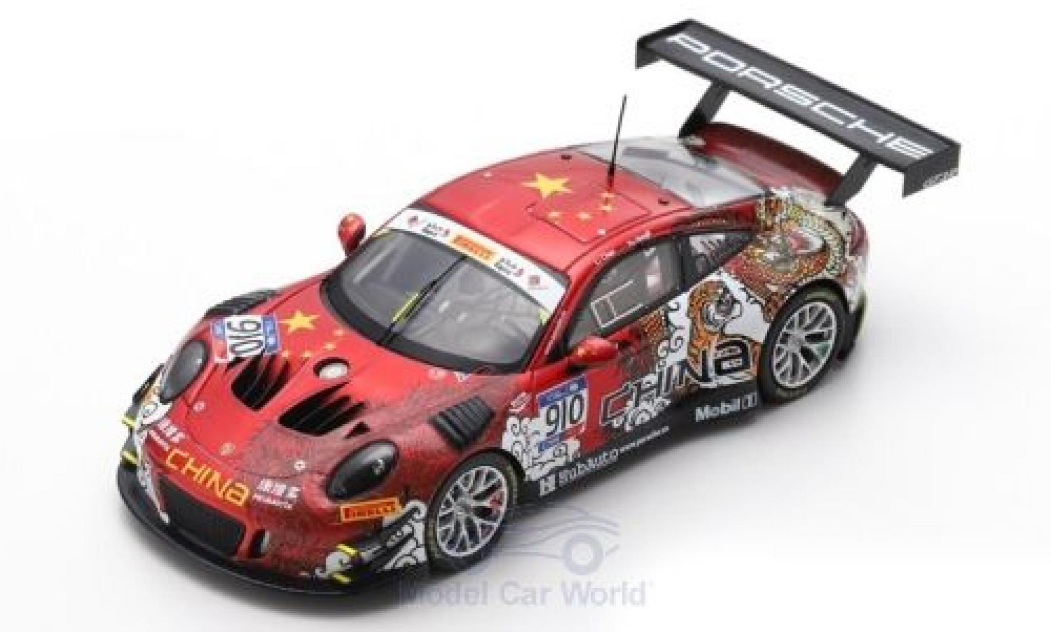Porsche 991 GT3 R 1/43 Spark 911 () GT3 R No.910 Herberth Motorsport FIA GT Nations Cup Bahrain 2018 Team China L.Chao/Y.Hongli modelauto