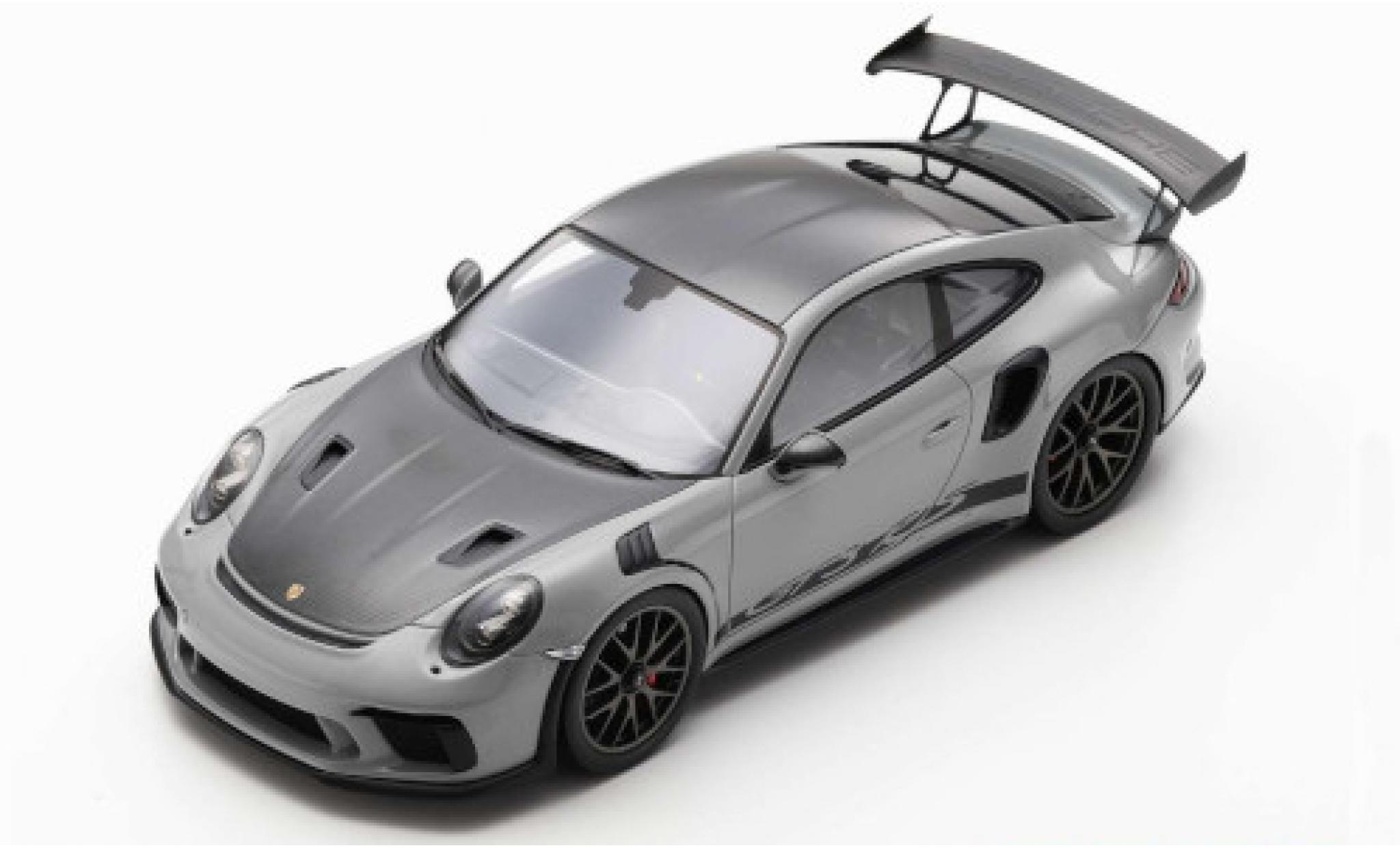 Porsche 991 GT3 RS 1/12 Spark 911 () GT3 RS Weissach Package grijs/matt-zwart 2018 modelauto