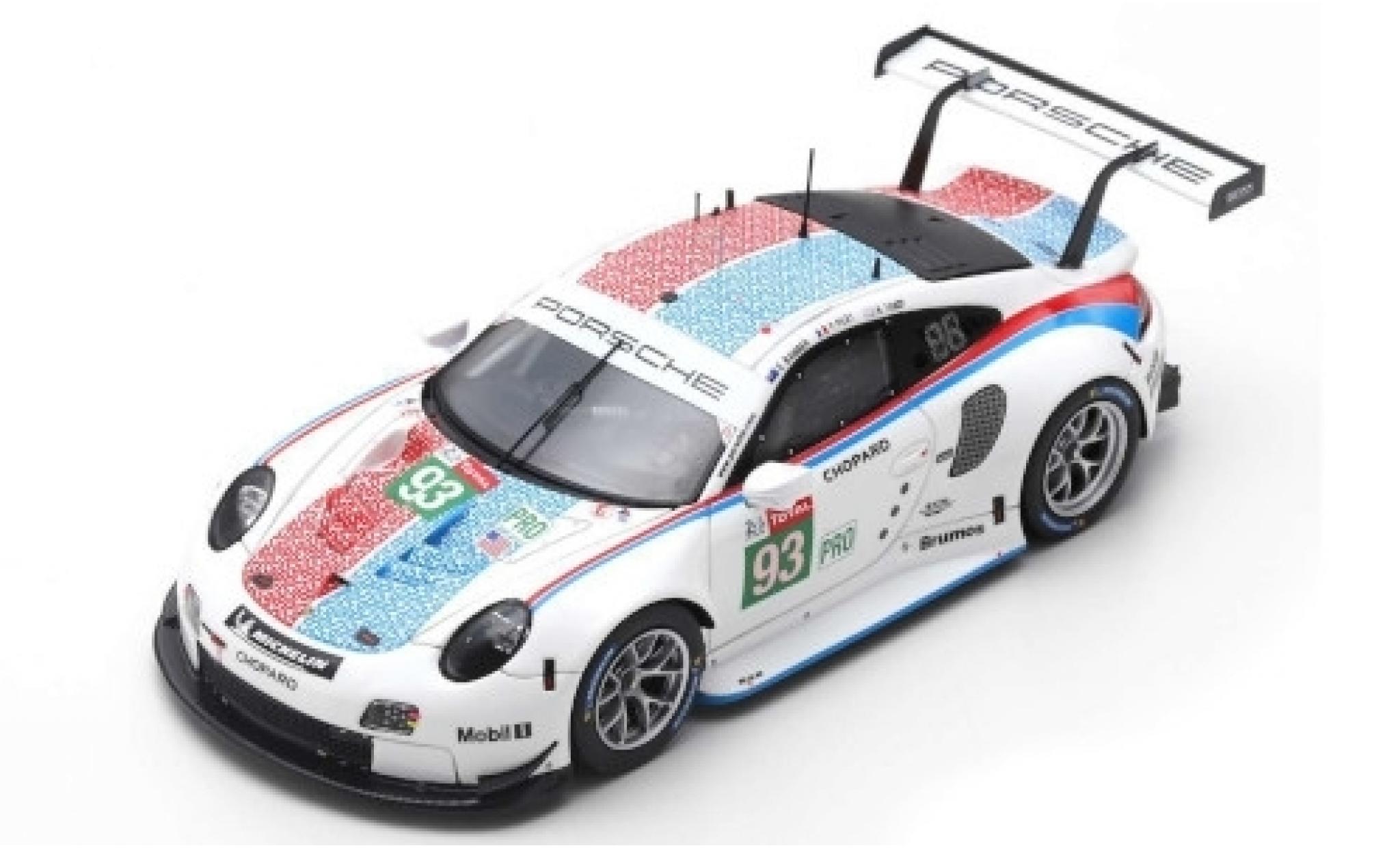 Porsche 992 RSR 1/87 Spark 911 (991) RSR GTE No.93 GT Team LMGTE Pro 24h Le Mans 2019 P.Pilet/E.Bamber/N.Tandy modelauto