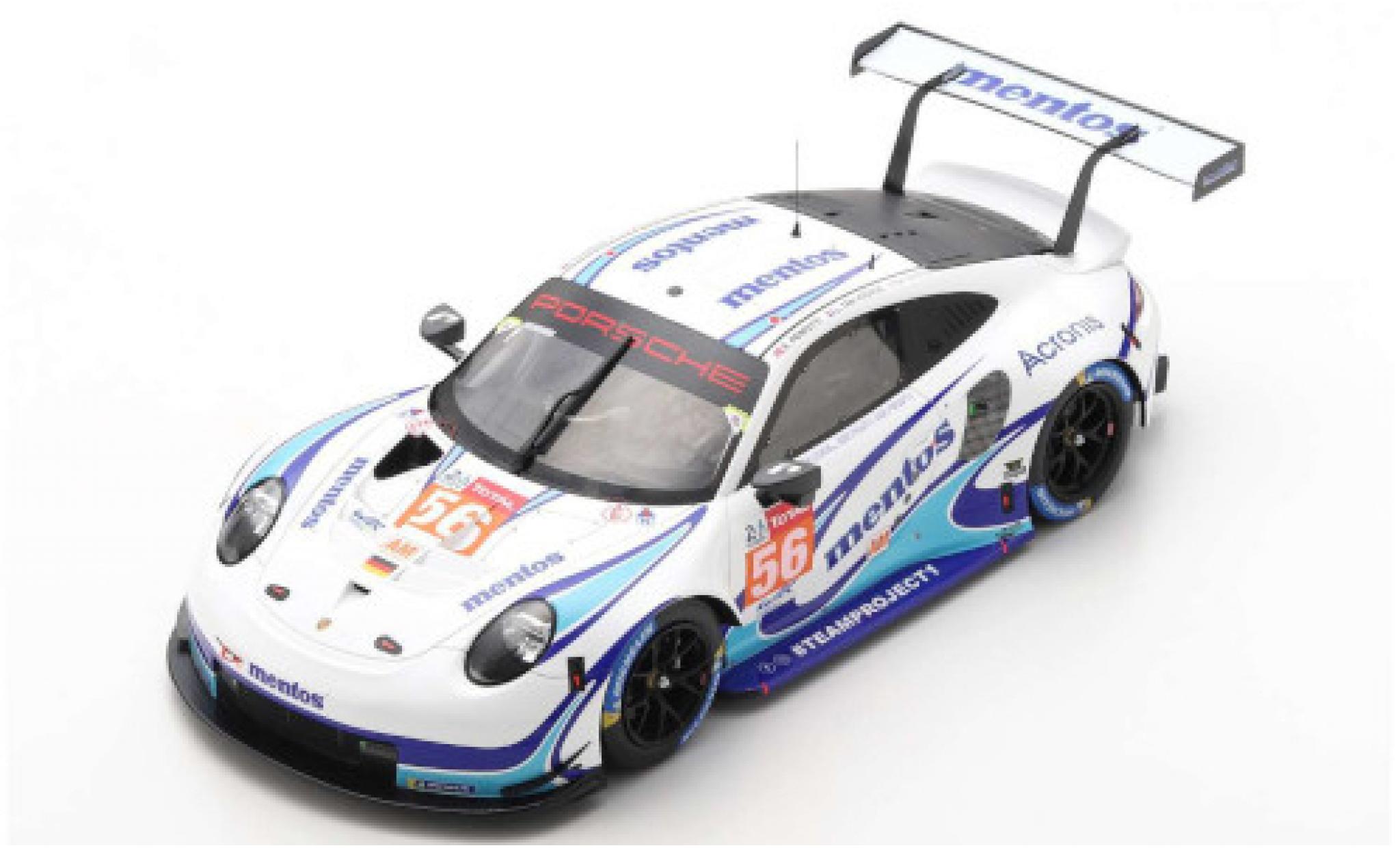 Porsche 992 RSR 1/18 Spark 911 (991) RSR No.56 Team Project 1 24h Le Mans 2020 M.Cairoli/E.Perfetti/L.ten Voorde modelauto