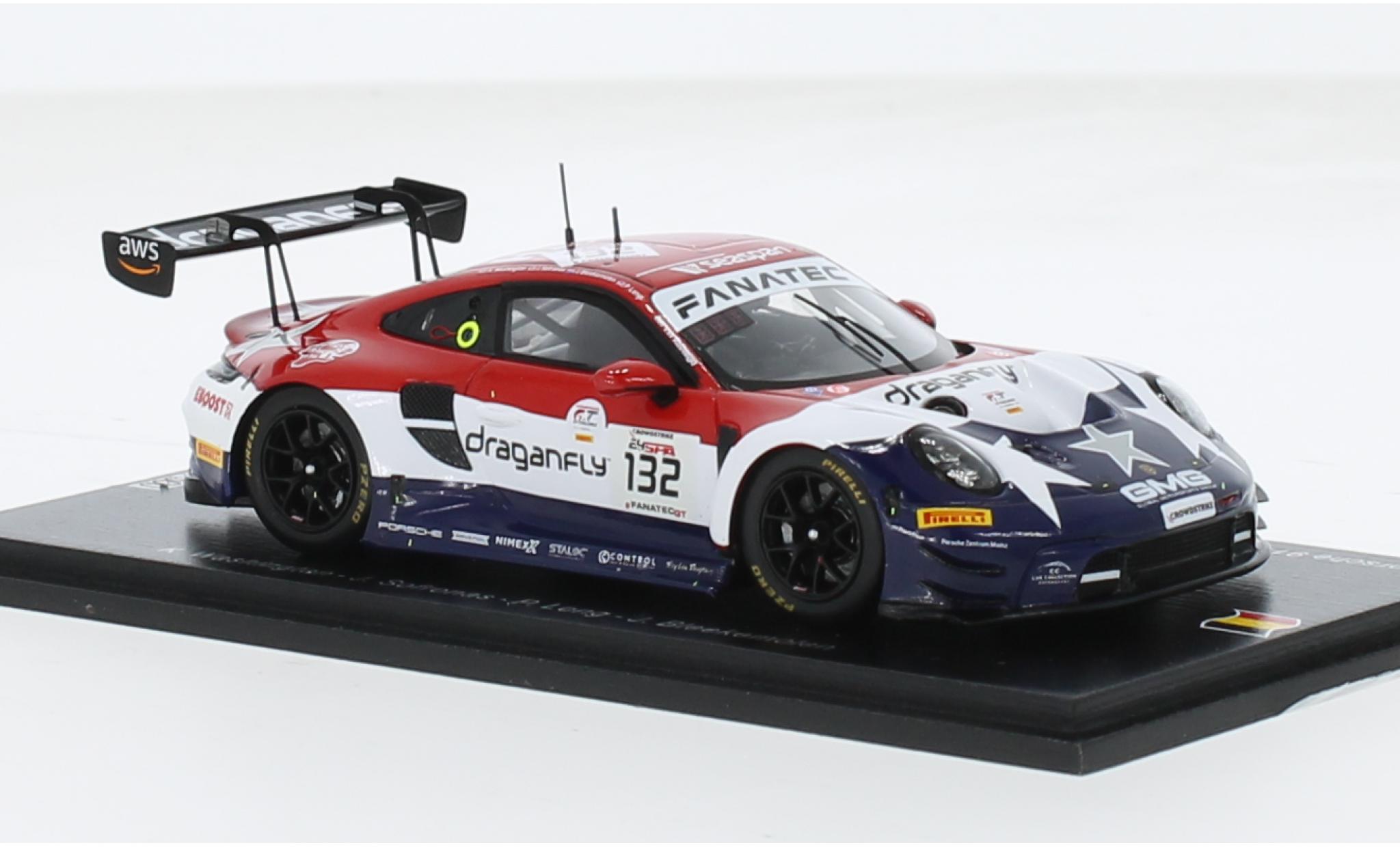 Porsche 992 GT3 R 1/43 Spark 911  No.132 GMG Racing by Car Collection Motorsport 24h Spa 2023 1:43 modelauto