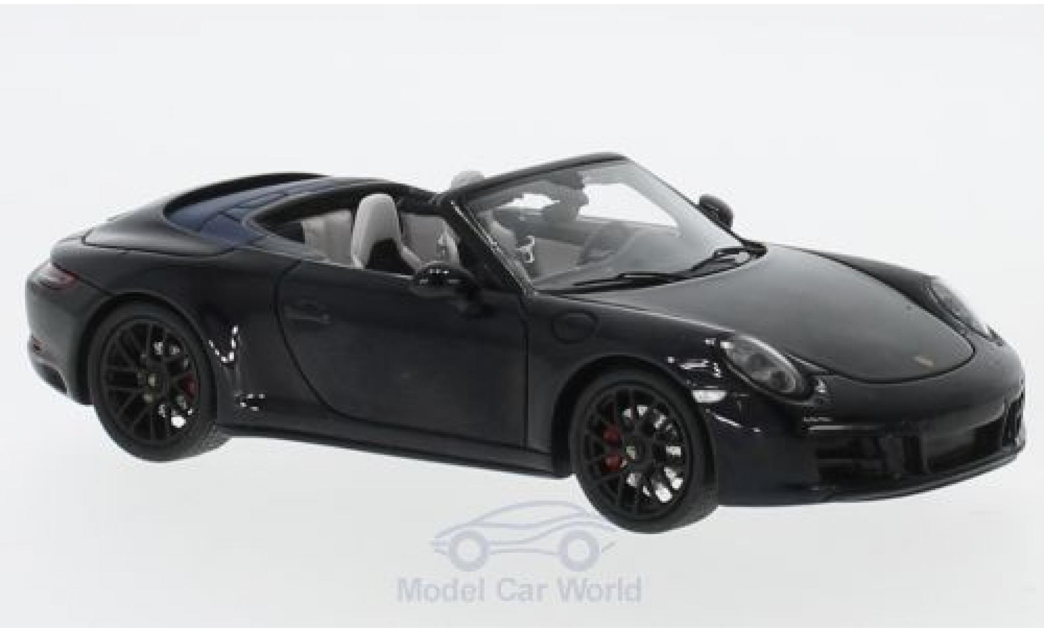 Porsche 991 GTS 1/43 Spark 911 Carrera GTS Cabriolet zwart 2017 modelauto