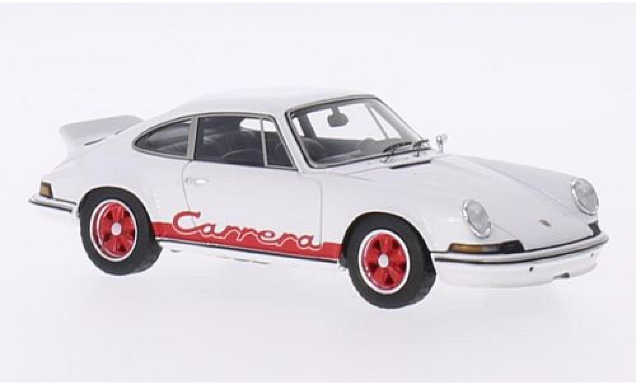 Porsche 911 1/43 Spark Carrera RS 2.7 wit/rood 1973 v&eacute;hicule de pr&eacute;sentation modelauto