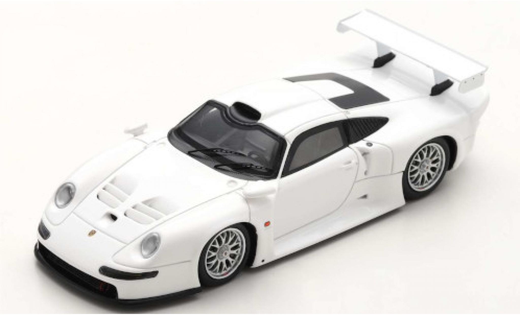 Porsche 993 1/43 Spark 911 GT1 wit 1996 Street Version modelauto