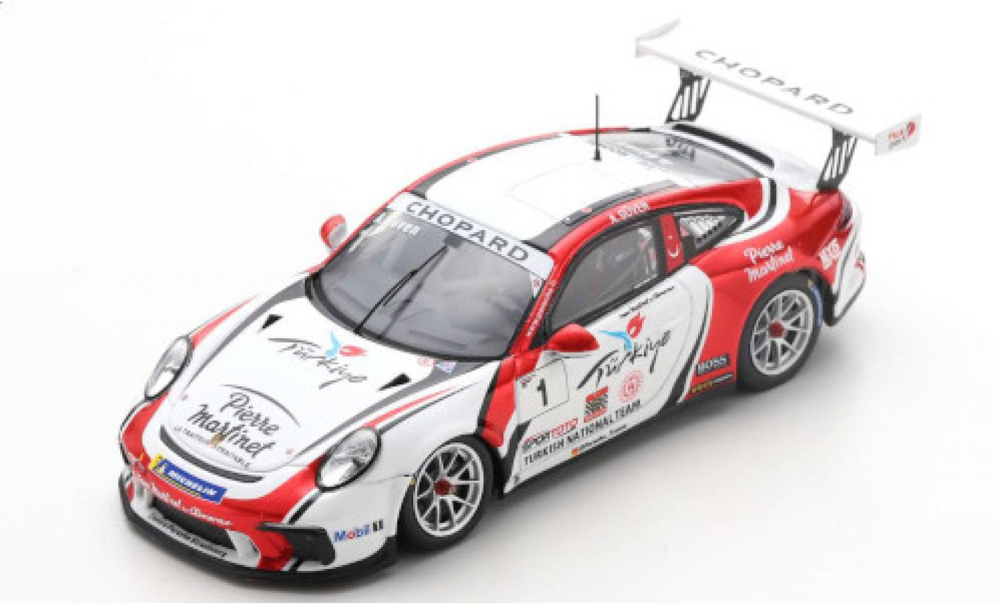 Porsche 992 GT3 1/43 Spark 911 GT3 Cup (997) No.1 Turkish National Team Chopard Carrera Cup France 2019 A.G&uuml;ven modelauto