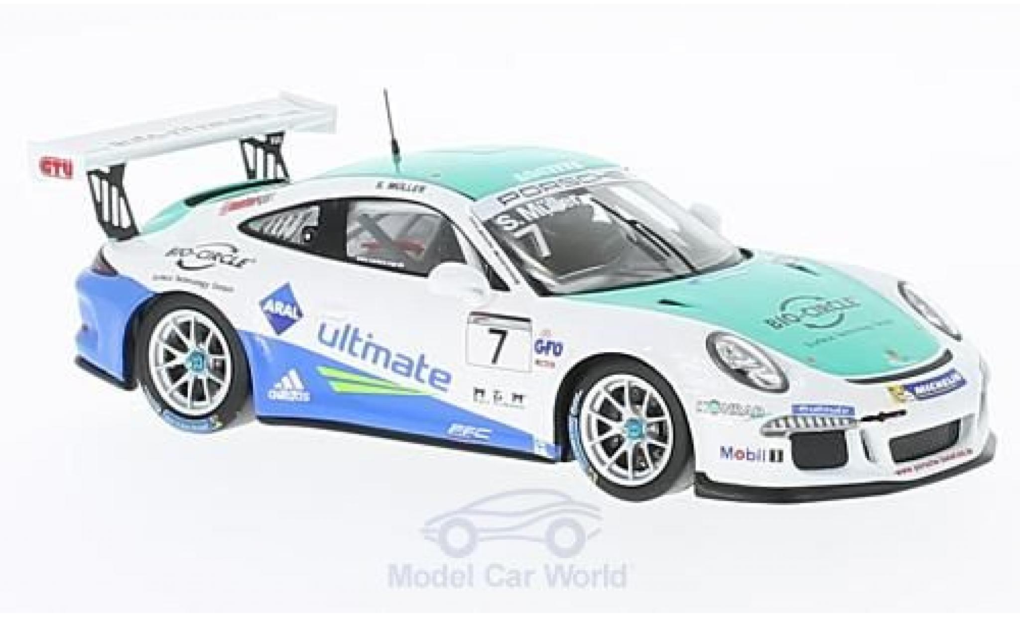 Porsche 991 GT3 Cup 1/43 Spark 911 GT3 Cup No.7 Carrera Cup Deutschland 2016 S.M&uuml;ller modelauto