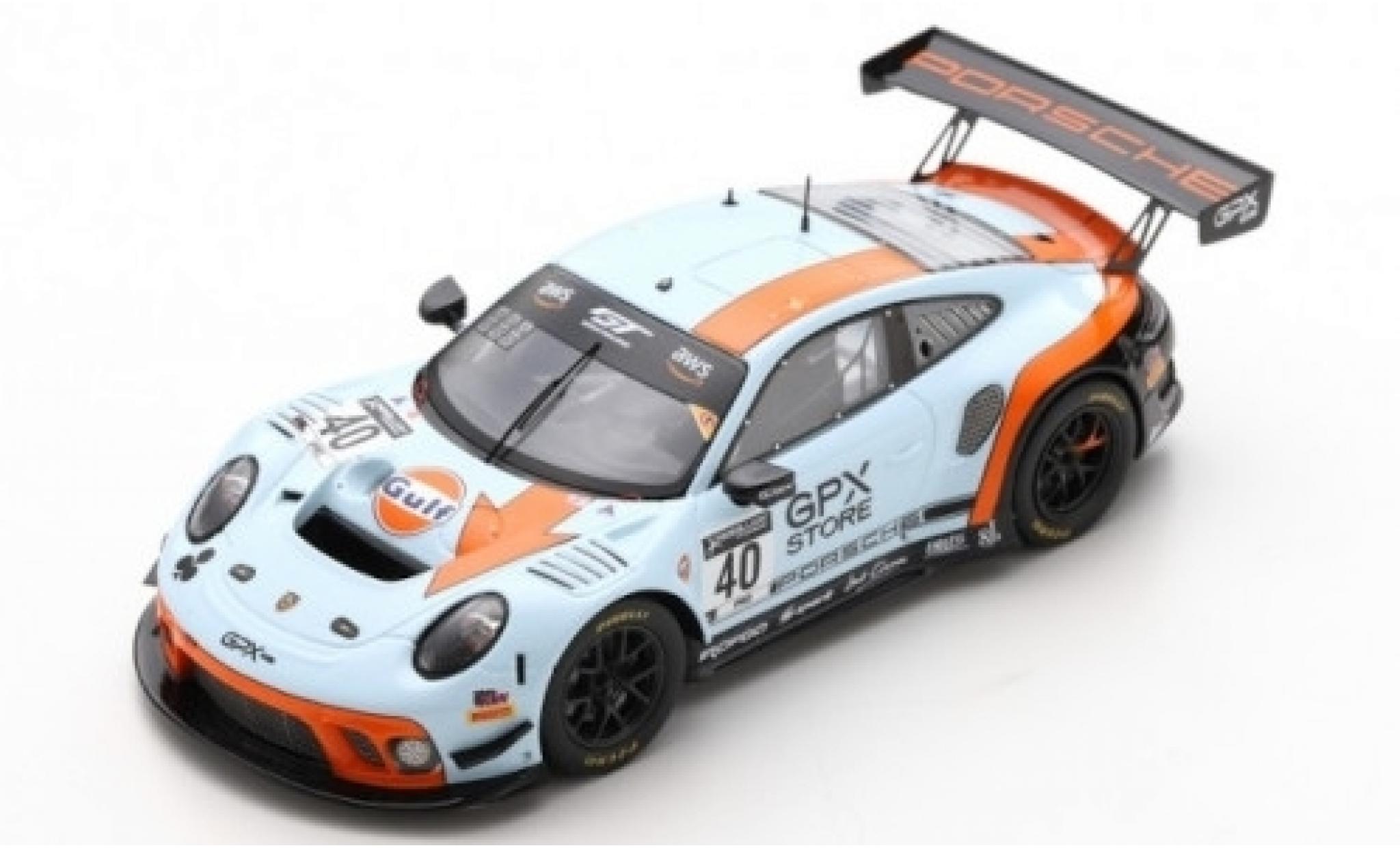 Porsche 992 GT3 R 1/43 Spark 911 GT3 R (991.2) No.40 GPX Racing Gulf 2019 The Club modelauto