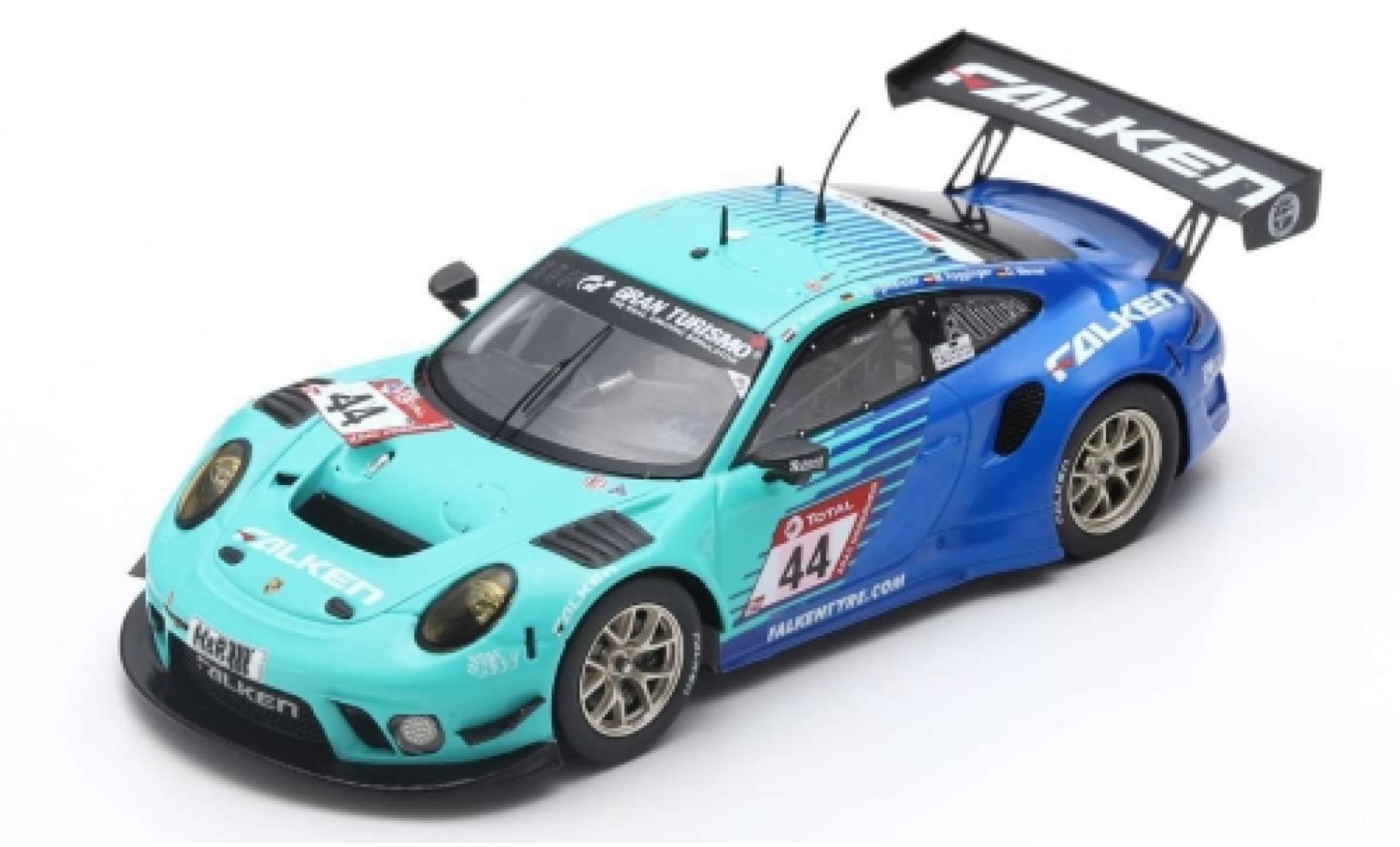 Porsche 992 GT3 R 1/43 Spark 911 GT3 R No.44 Falken Motorsports 24h N&uuml;rburgring 2019 K.Bachler/J.Bergmeister/M.Ragginger/D.Werner modelauto