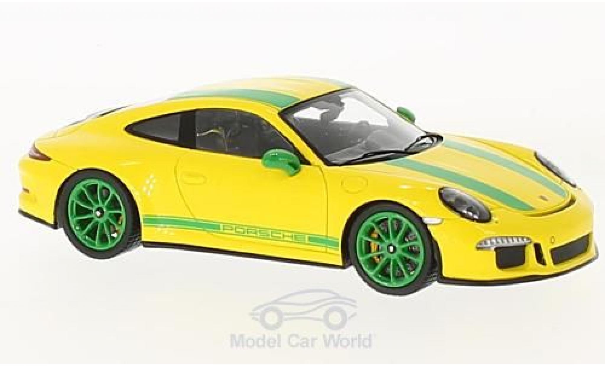 Porsche 991 R 1/43 Spark 911 R geel/groen 2017 modelauto
