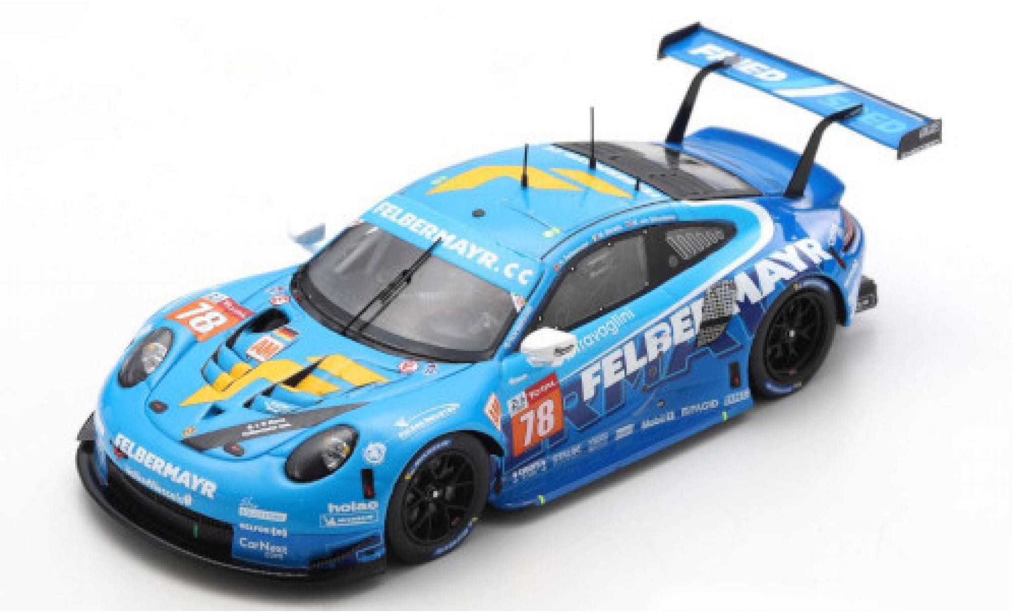 Porsche 992 RSR 1/43 Spark 911 RSR No.78 Proodon Competition 24h Le Mans 2020 M.Beretta/H.Felbermayr Jr./M.van Splunteren modelauto