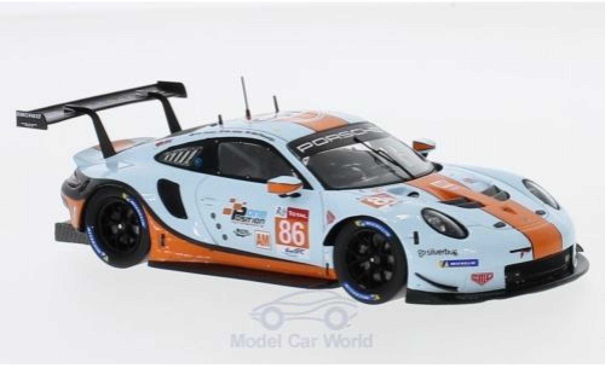 Porsche 991 RSR 1/43 Spark 911 RSR No.86 Gulf Racing Gulf 24h Le Mans 2018 M.Wainwright/B.Barker/A.Davison modelauto