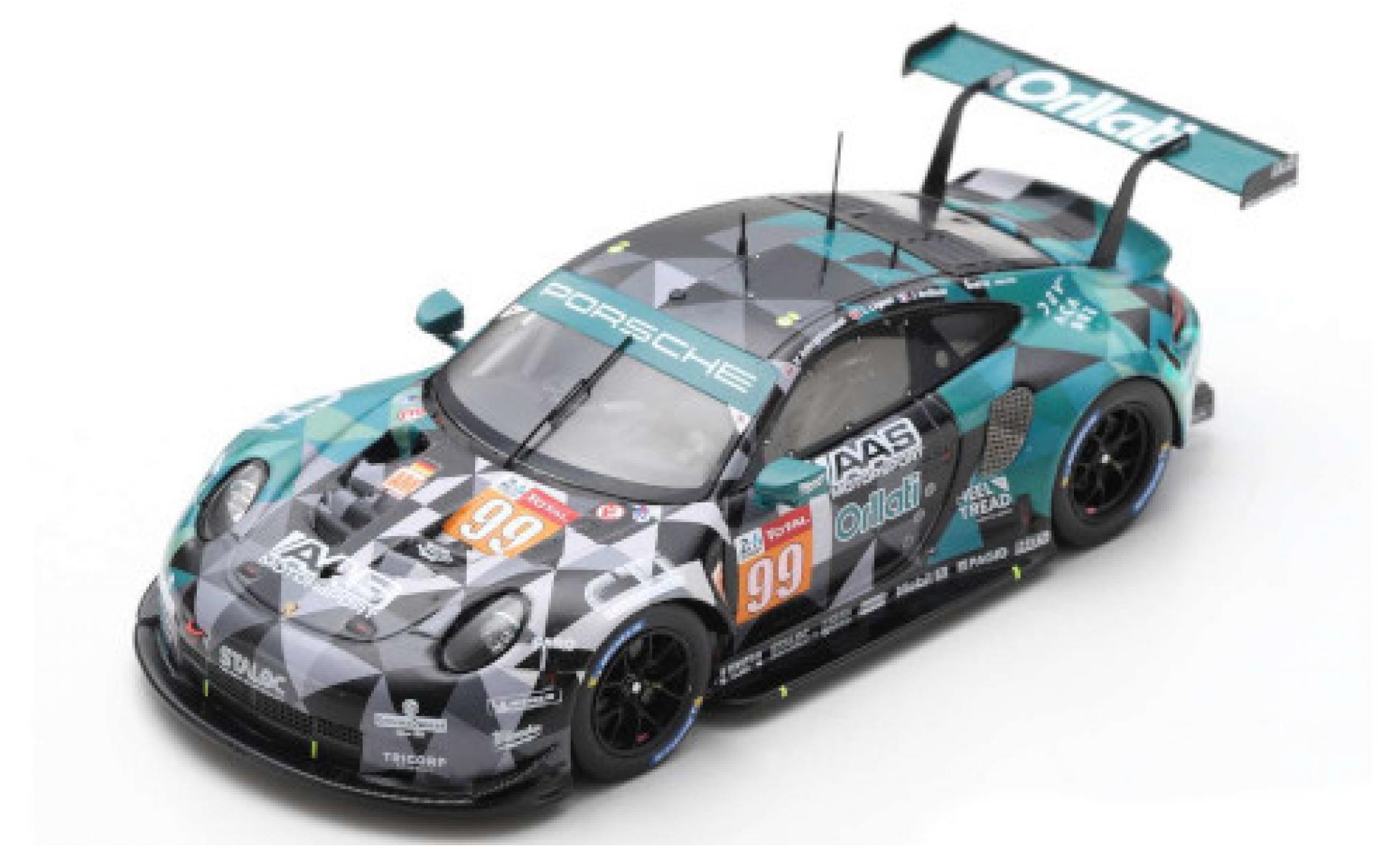 Porsche 992 RSR 1/43 Spark 911 RSR No.99 Dempsey-Proodon Racing / AAS Motorsport Orllati 24h Le Mans 2020 J.Andlauer/V.Inthraphuvasak/L.Legeret modelauto