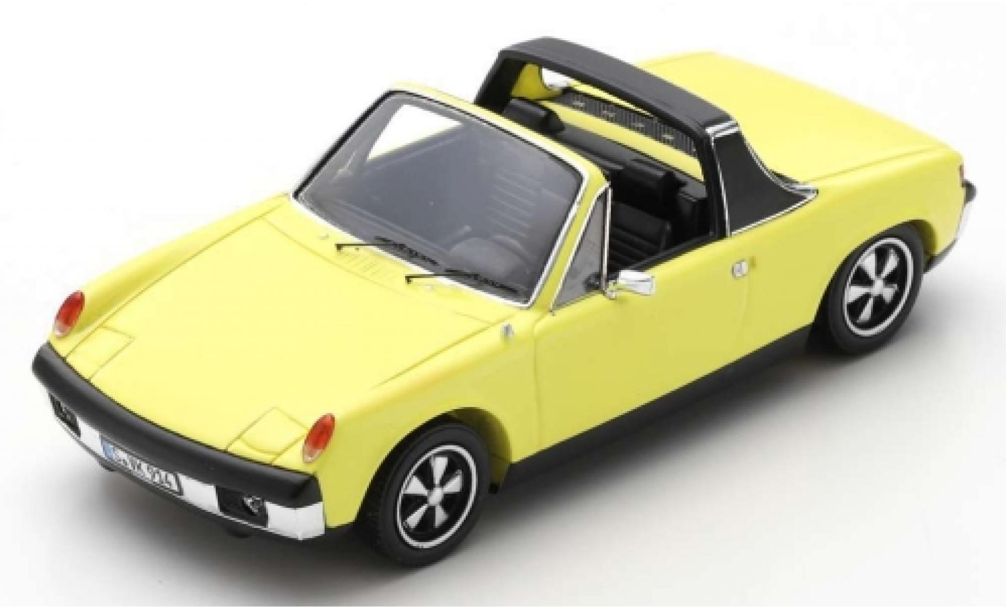 Porsche 914 1/43 Spark /6 geel 1973 modelauto