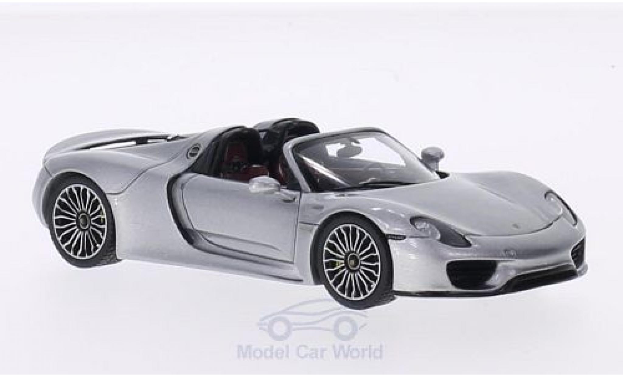 Porsche 918 1/43 Spark Spyder grijs 2014 modelauto