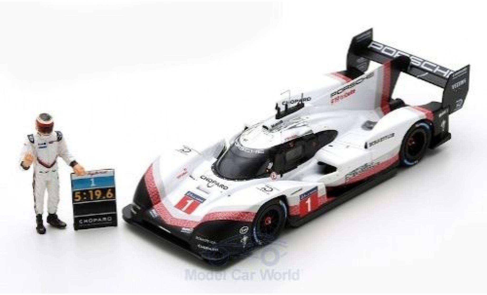 Porsche 919 1/43 Spark Hybrid EVO Tribute No.1 2018 inklusive Figur T.Bernhard modelauto
