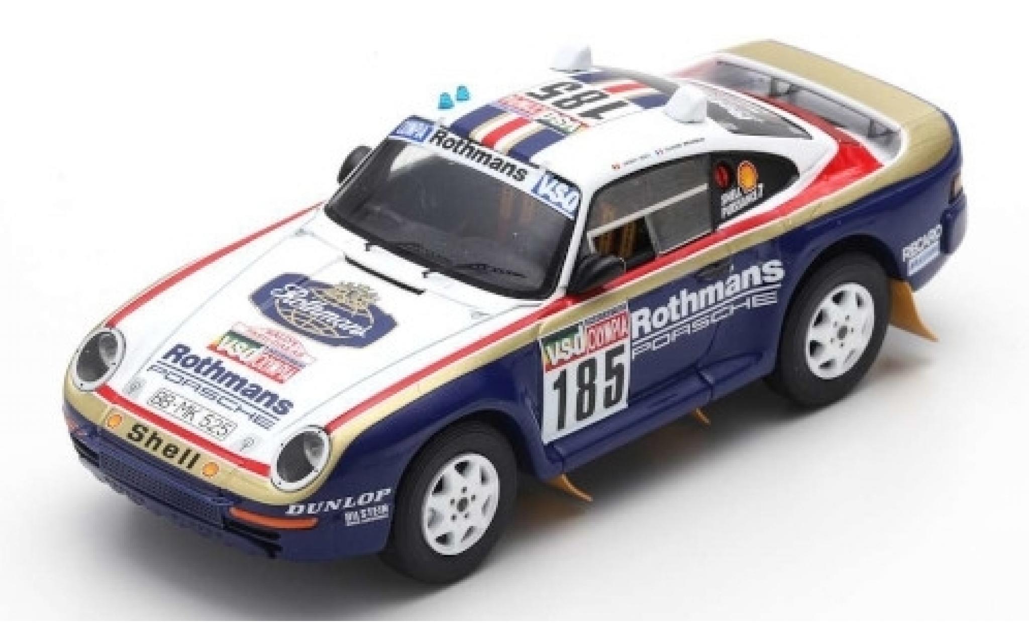 Porsche 959 1/43 Spark No.185 Rothmans Rallye Paris Dakar 1985 avec Decals J.Ickx/C.Brasseur modelauto