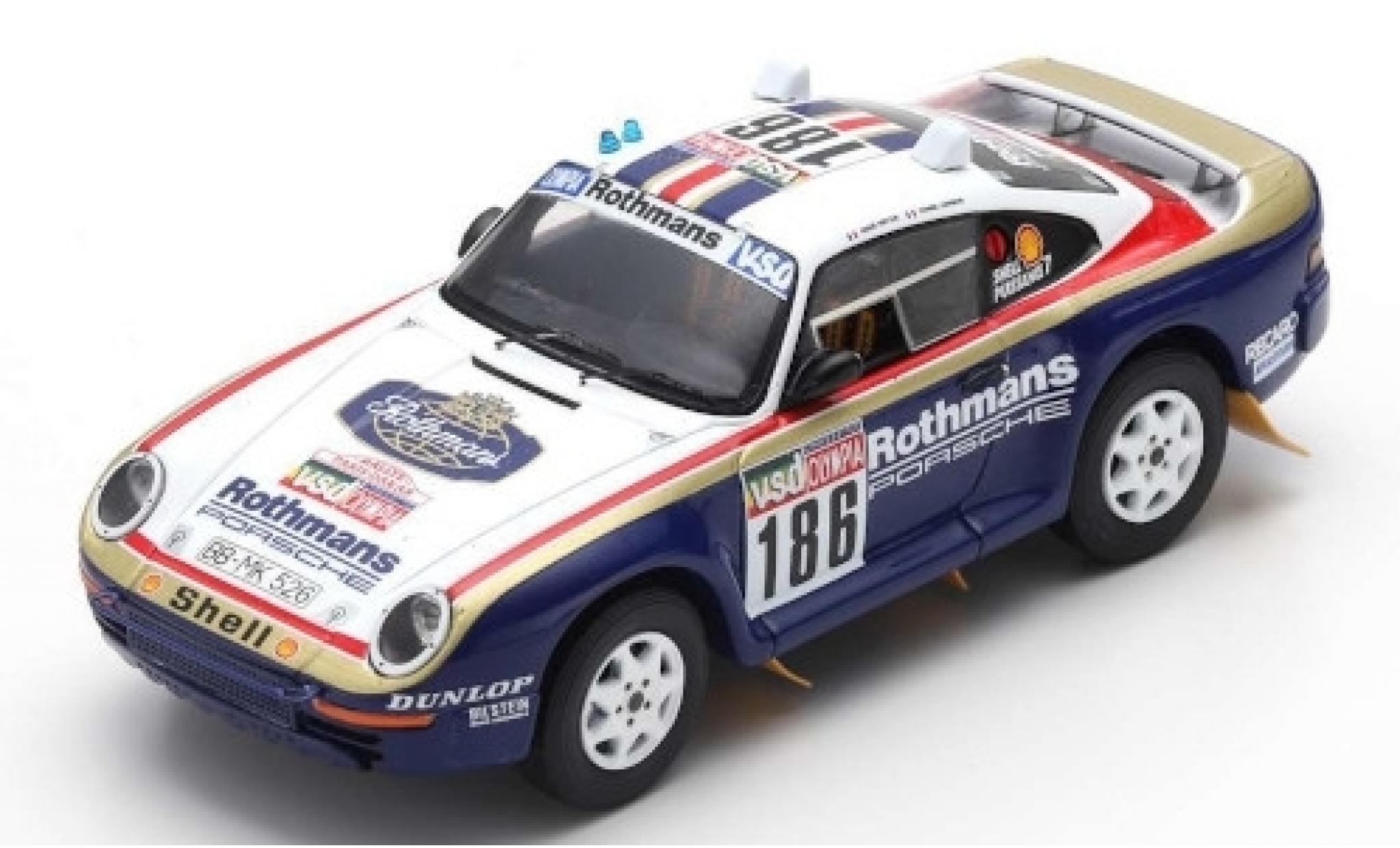 Porsche 959 1/43 Spark No.186 Rothmans Rallye Paris Dakar 1985 avec Decals R.Metge/D.Lemoine modelauto