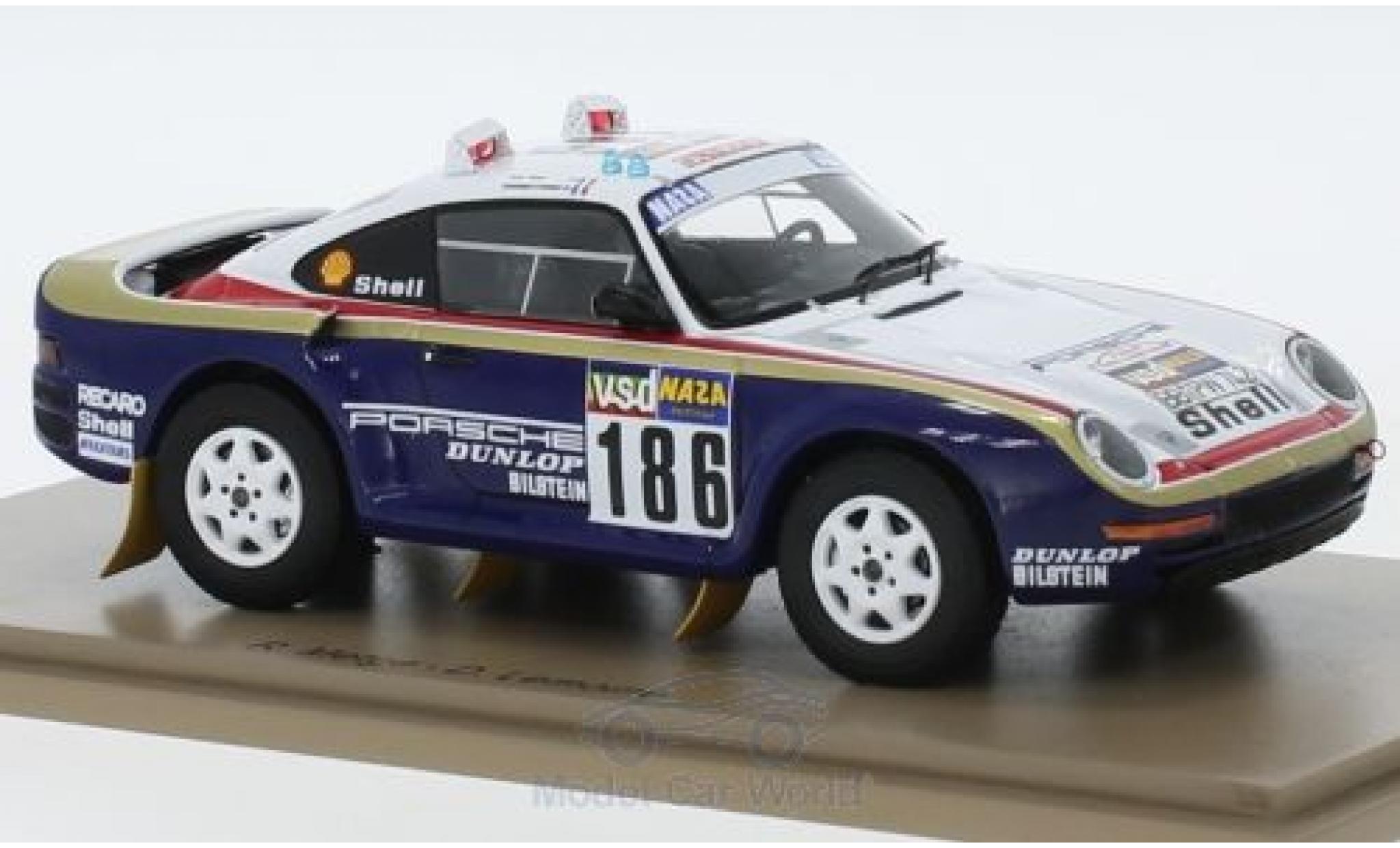 Porsche 959 1986 1/43 Spark No.186 Rothmans Rallye Paris Dakar 1986 mit Decals R.Metge/D.Lemoine modelauto