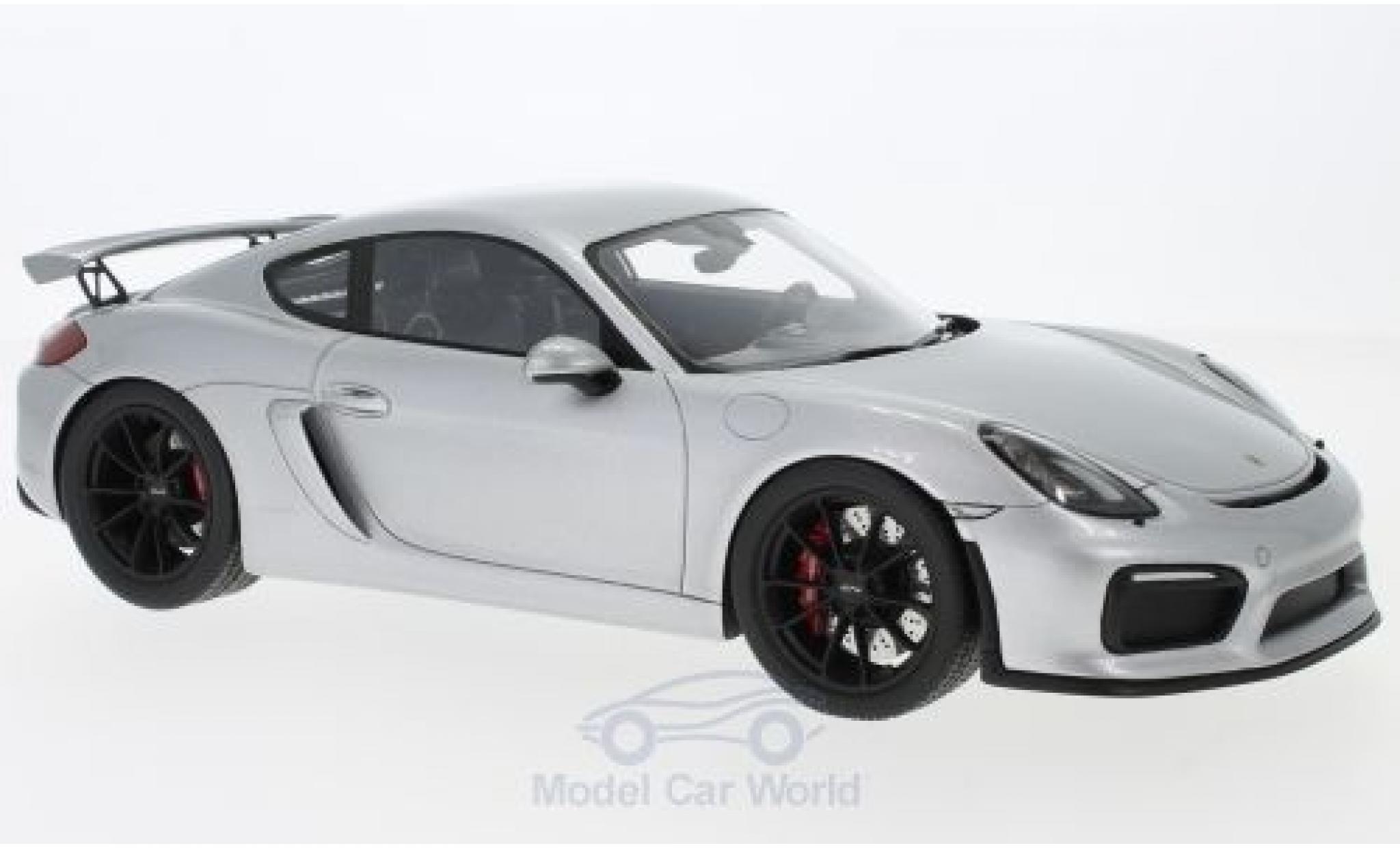 Porsche Cayman GT4 1/18 Spark (981) GT4 grijs 2016 modelauto