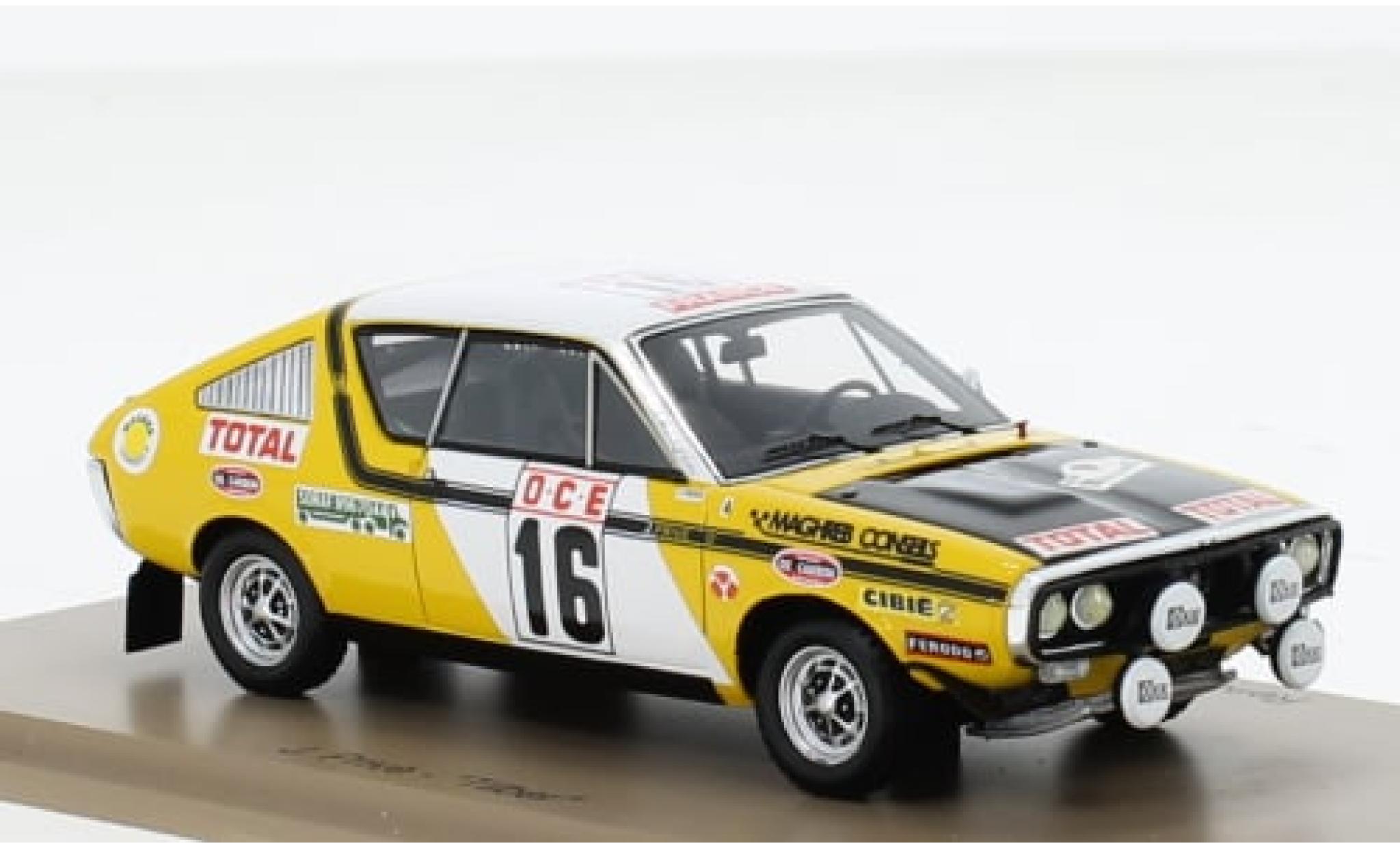 Renault 17 1/43 Spark No.16 Rallye WM Rallye Marokko 1976 1:43 modelauto