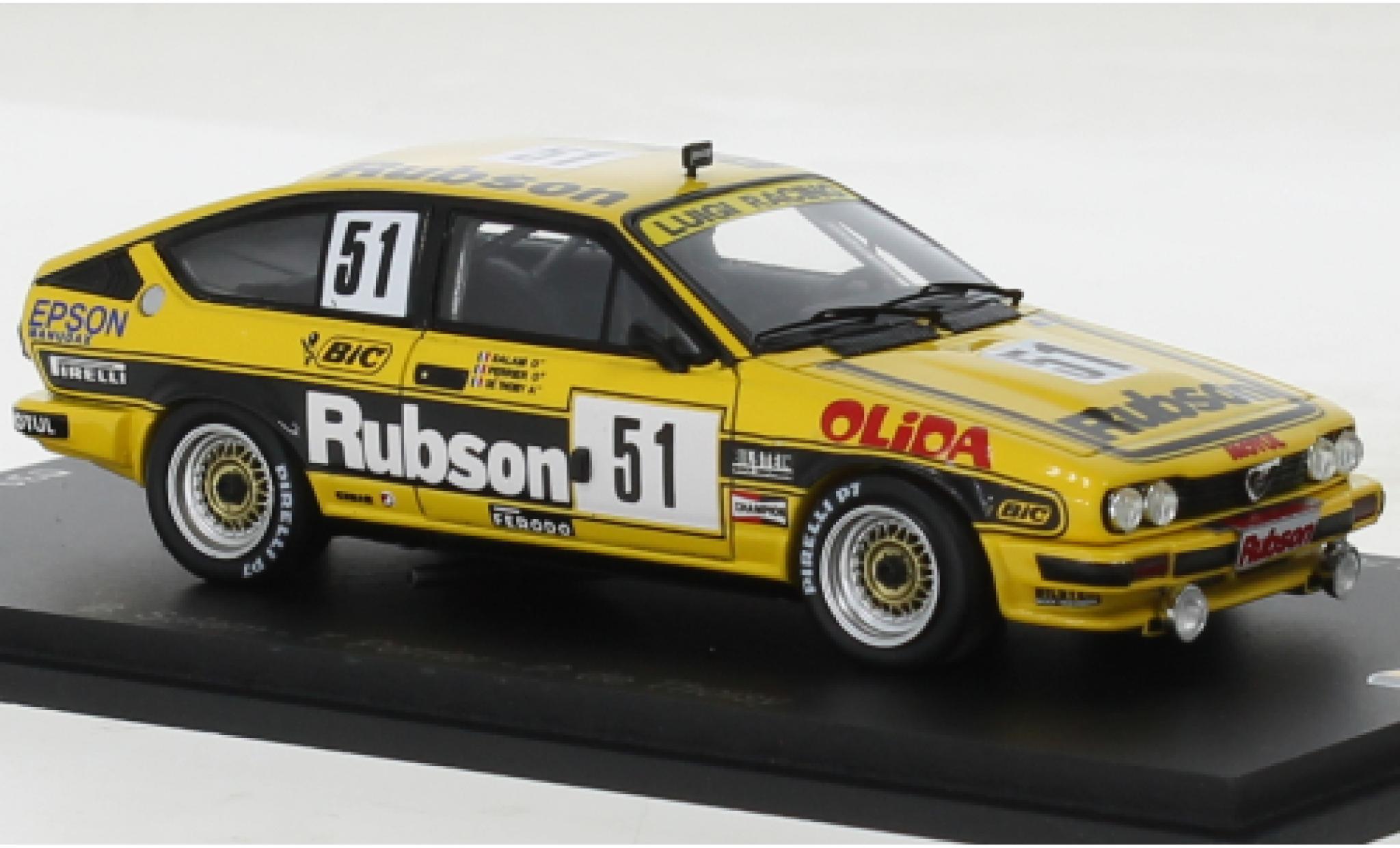 Alfa Romeo Alfetta 1/43 Spark GTV6 No.51 Luigi Racing 24h Spa 1984 modelauto