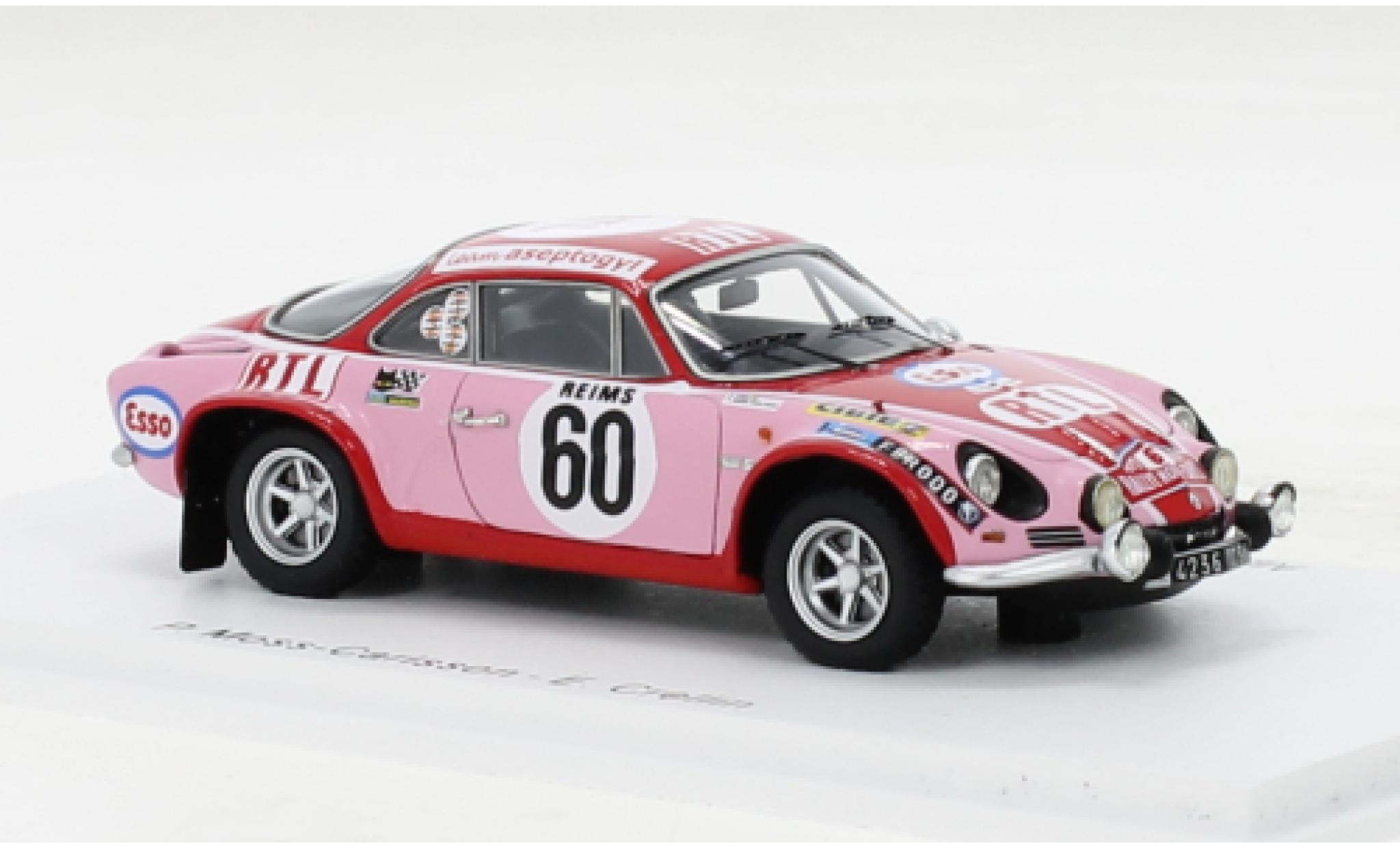 Alpine A110 1/43 Spark Renault 1800 No.60 Rallye Monte Carlo 1972 modelauto